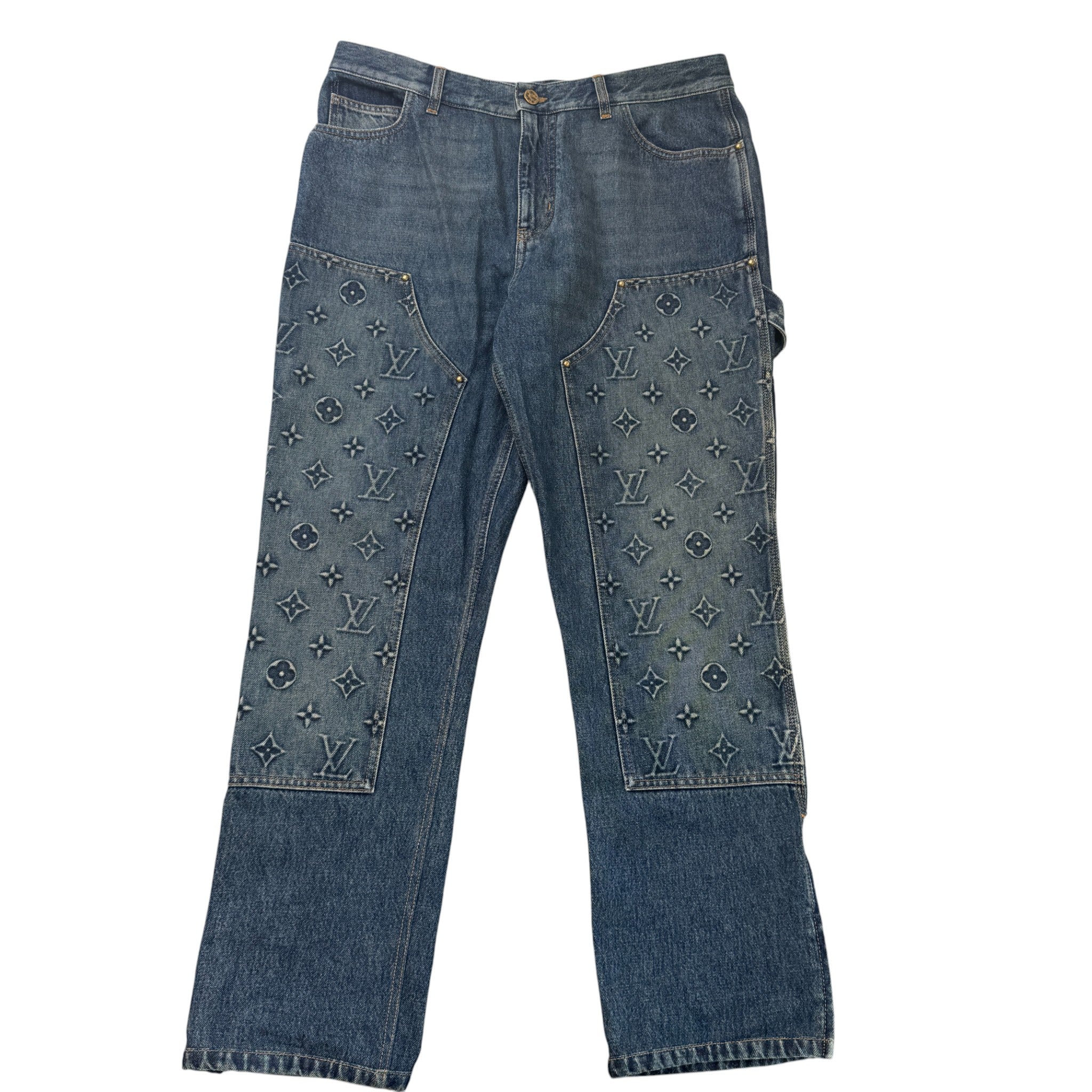Men's Monogram Carpenter Jeans Blue Size Waist 36"