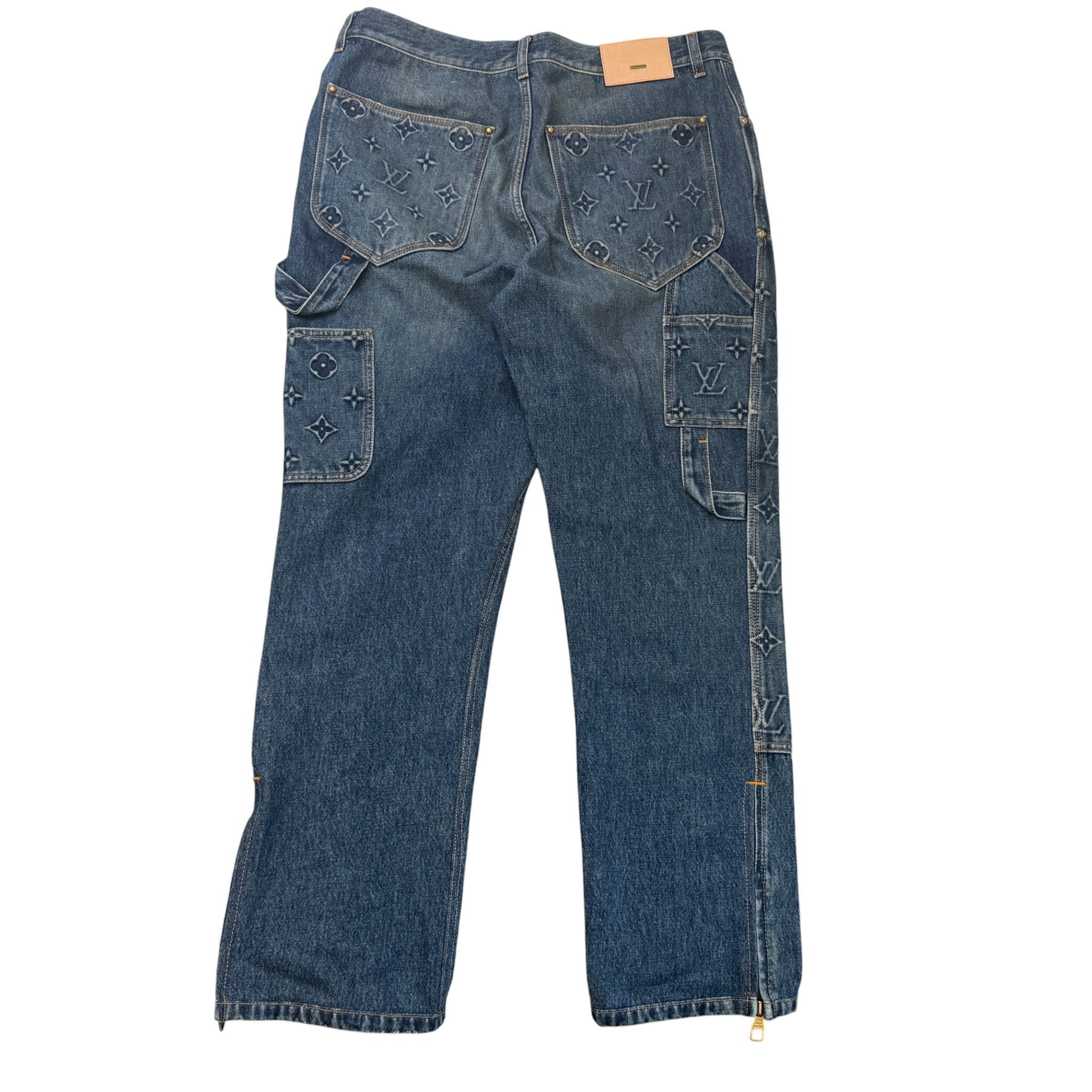 Men's Monogram Carpenter Jeans Blue Size Waist 36"