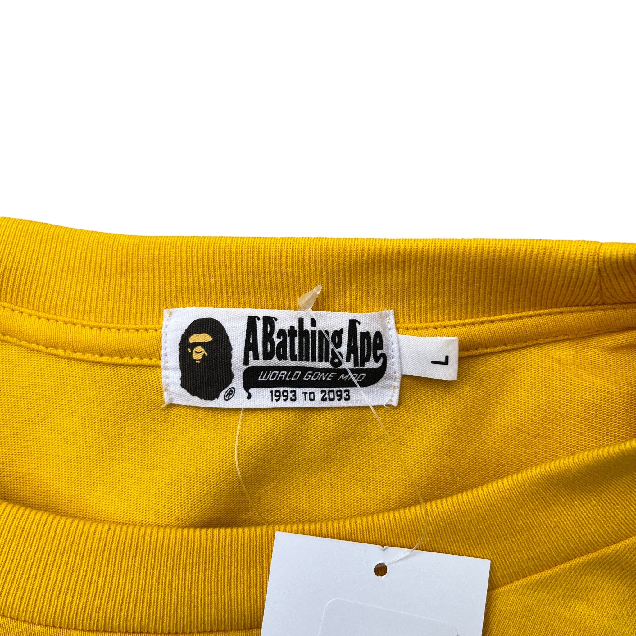 Men's Logo Print T-Shirt Yellow Size L