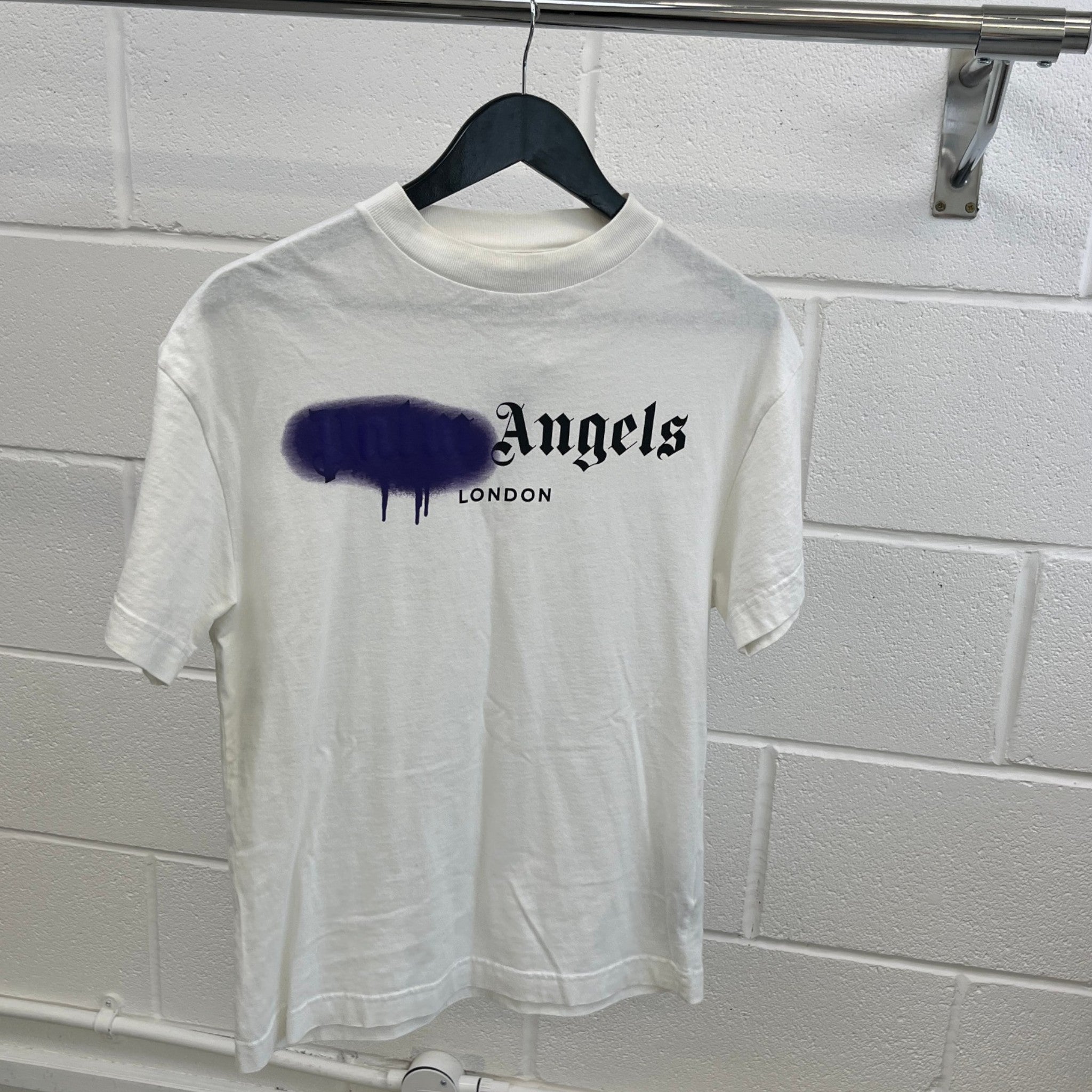 Men's Sprayed London Logo T-Shirt White Size XXS