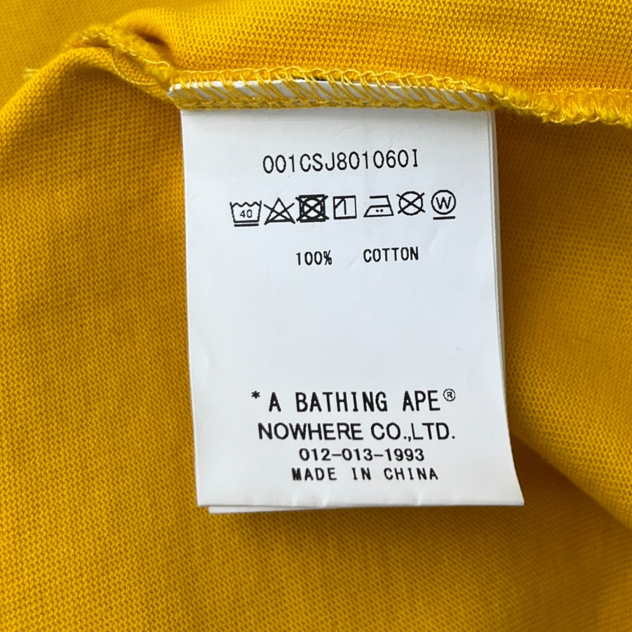 Men's Logo Print T-Shirt Yellow Size L