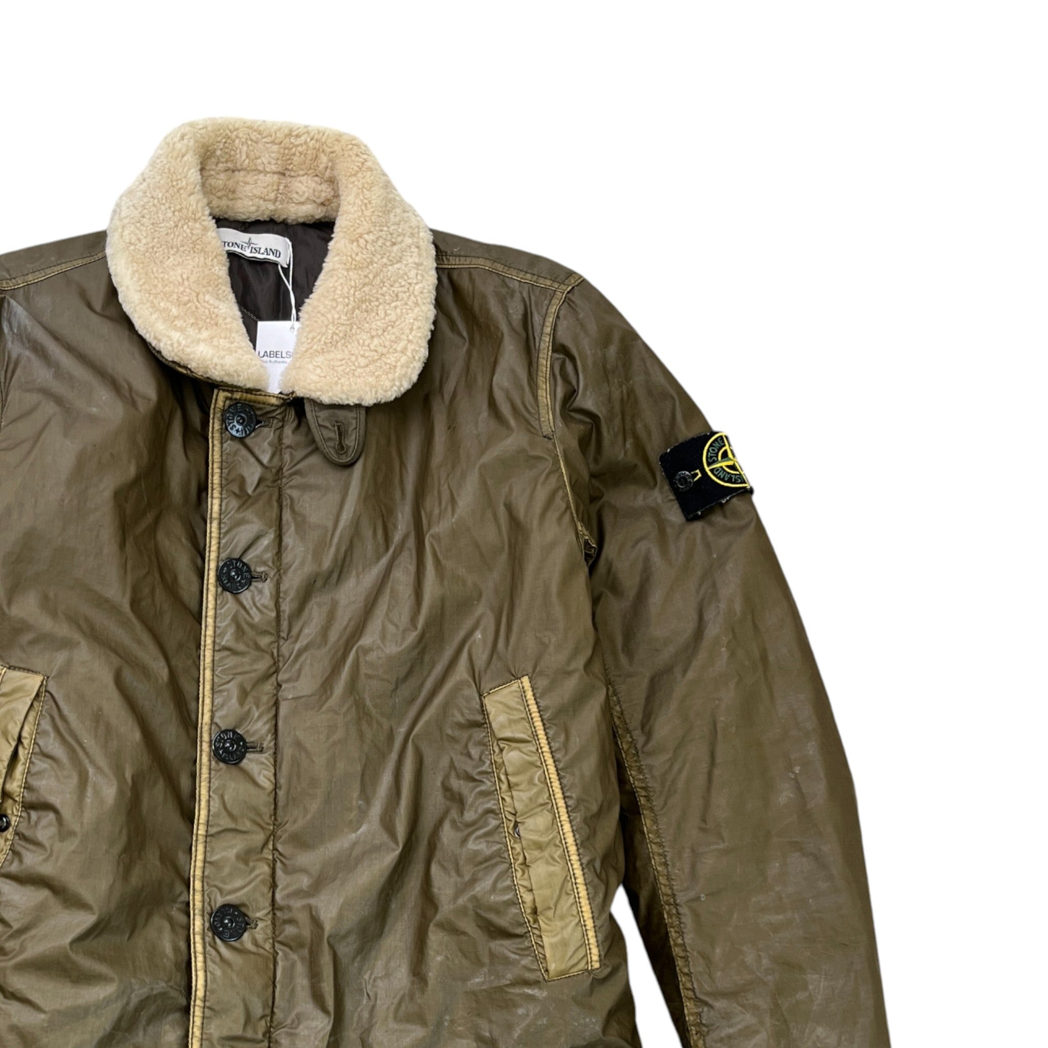 Men's Applique Logo Jacket Khaki Size L