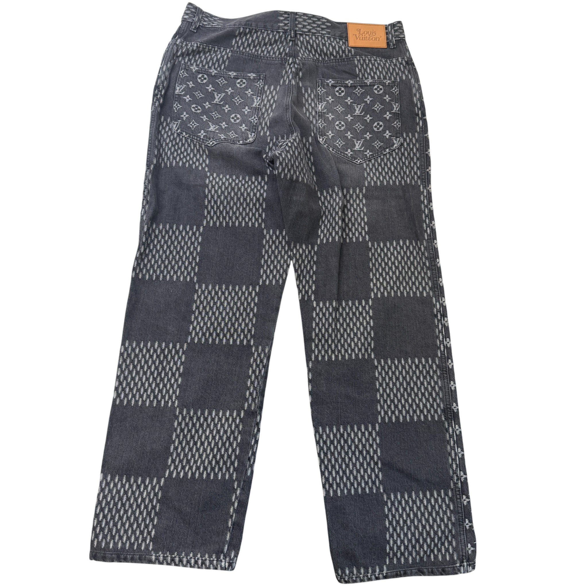 Men's Nigo Giant Damier Jeans Black Size Waist 36"