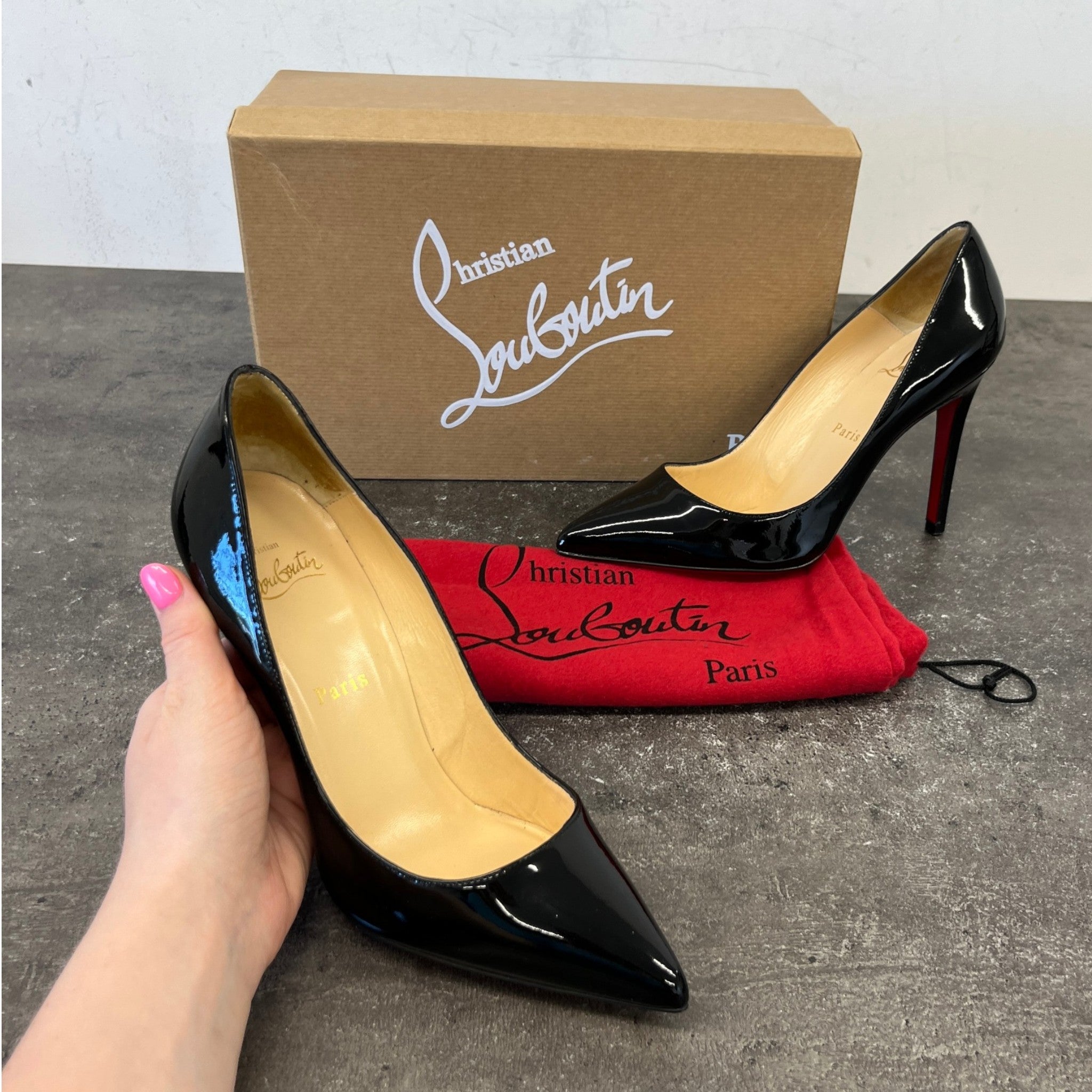 Women's Pigalle 100 Patent Calf Heels Black Size EU 37.5 / UK 4.5