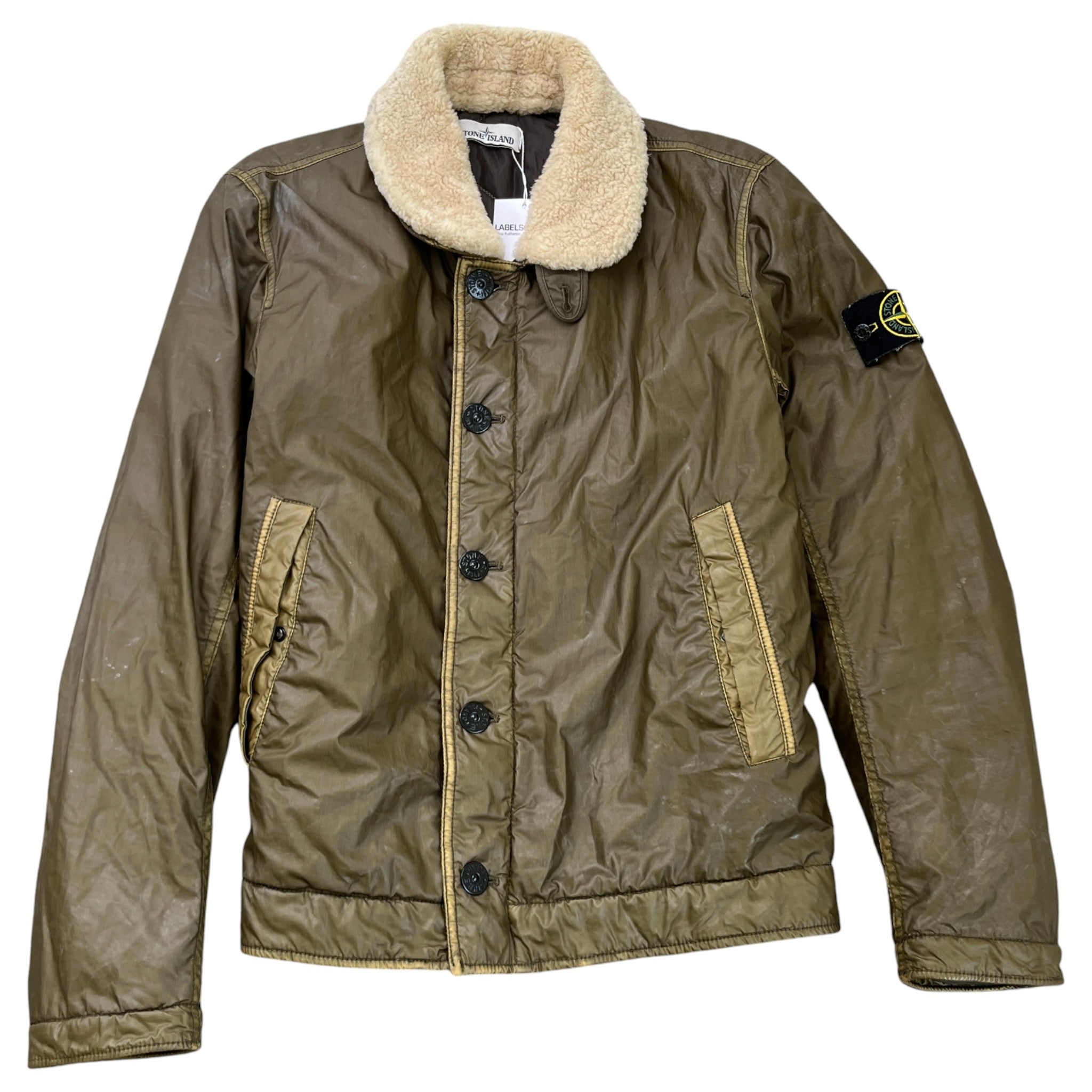 Men's Applique Logo Jacket Khaki Size L