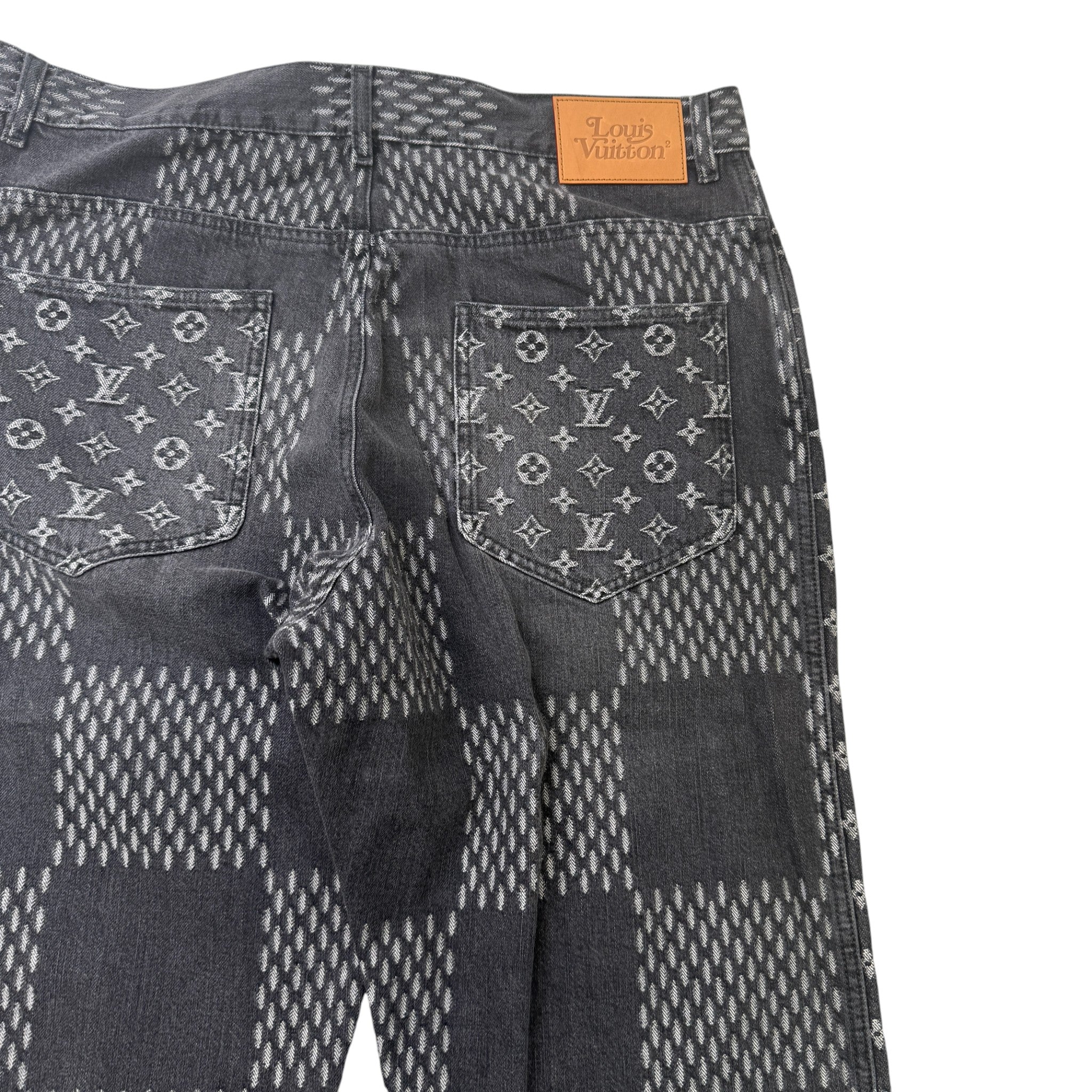 Men's Nigo Giant Damier Jeans Black Size Waist 36"