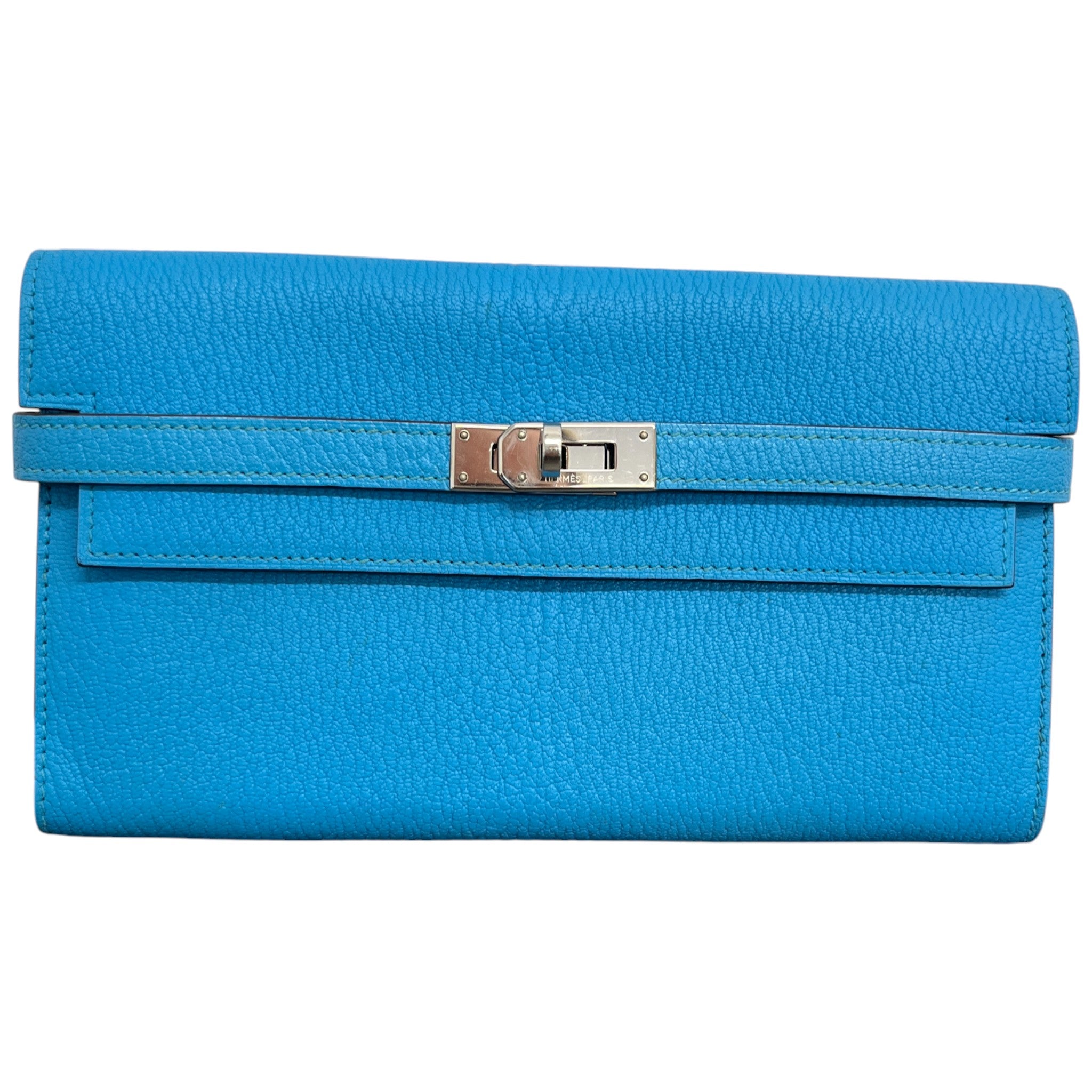 Women's Kelly Togo Leather Purse Blue