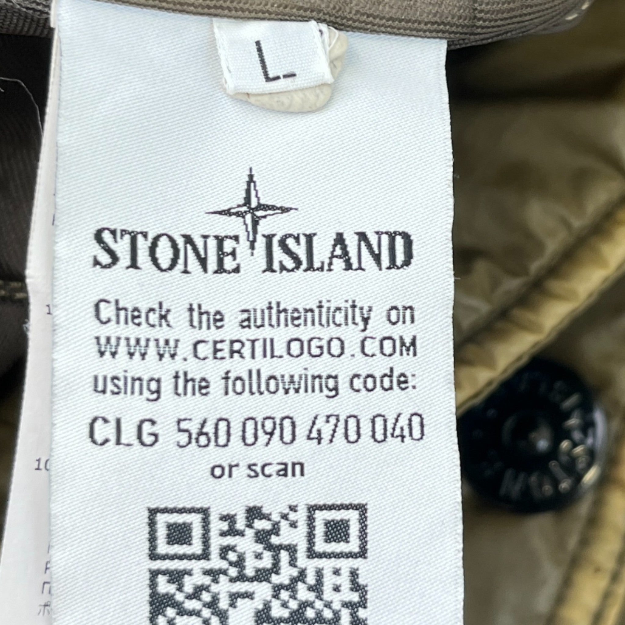 Men's Applique Logo Jacket Khaki Size L