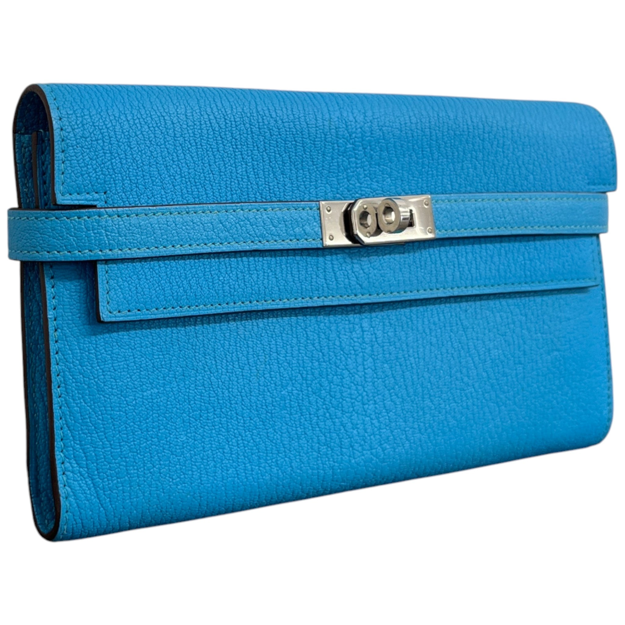 Women's Kelly Togo Leather Purse Blue