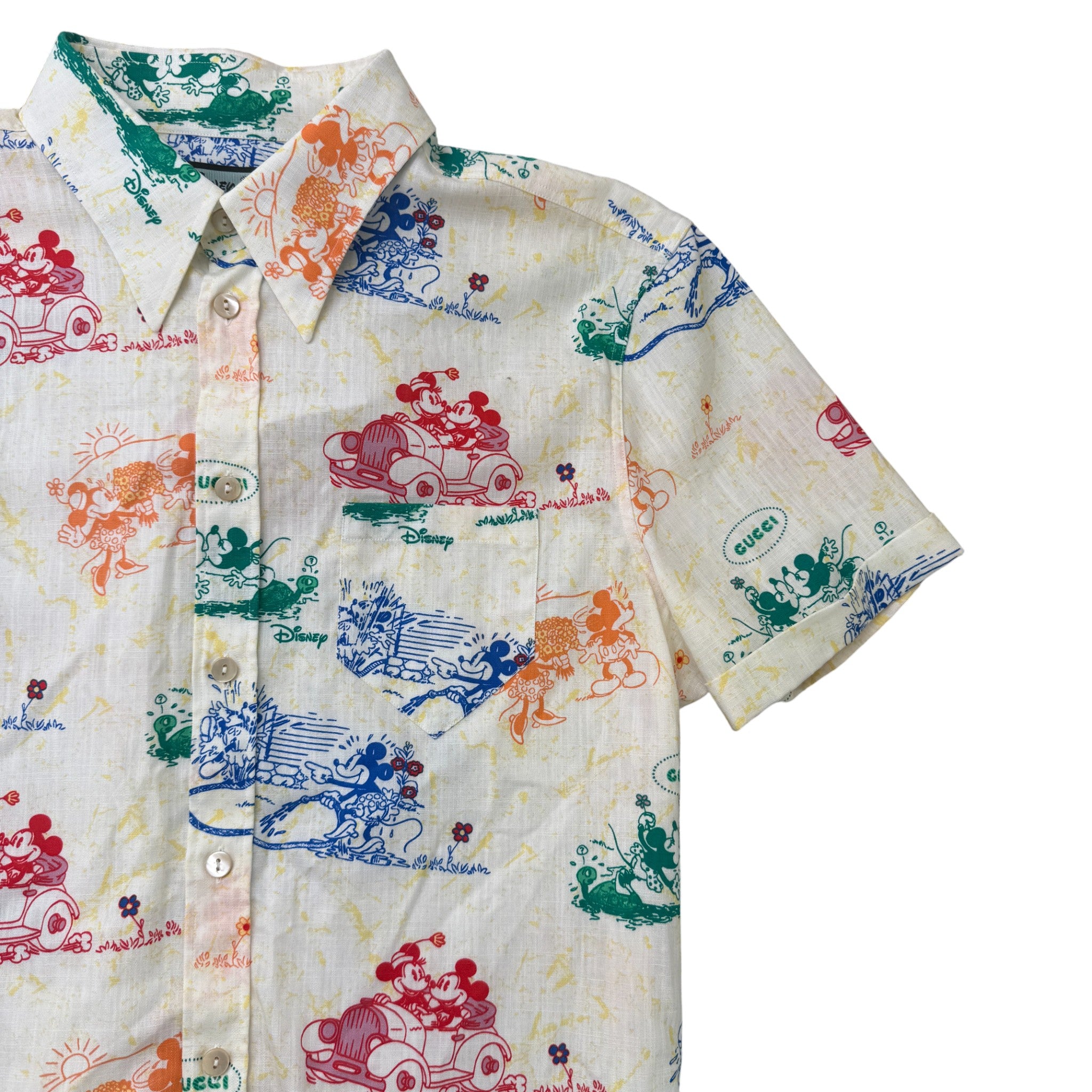 Men's X Disney Mickey & Minnie Print OverShirt Multi-Coloured Size IT 56 / UK XXXL