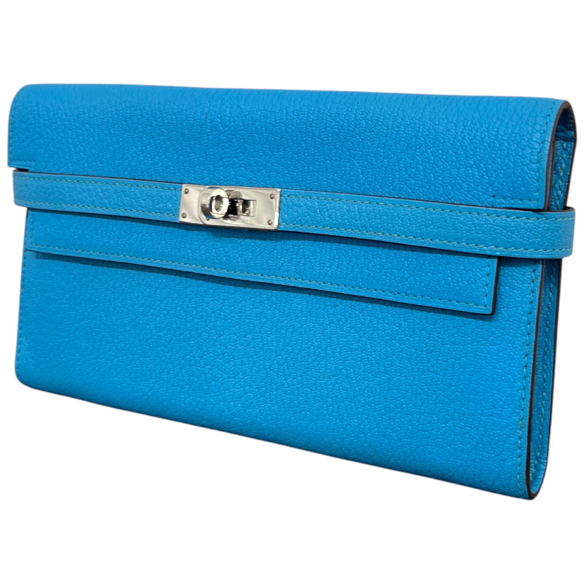 Women's Kelly Togo Leather Purse Blue