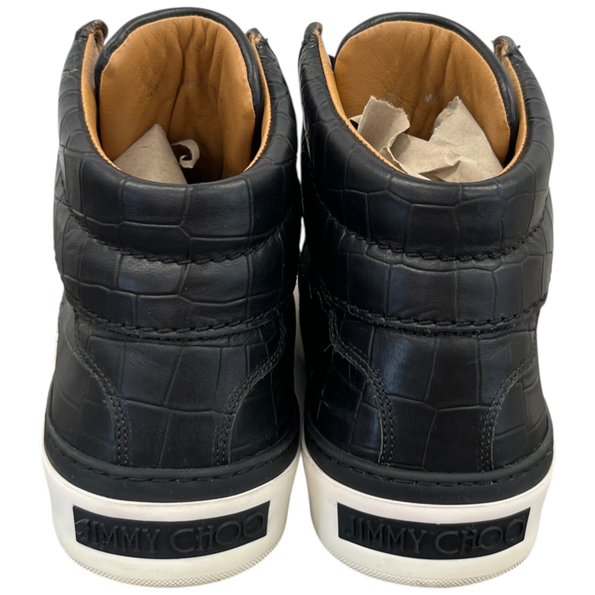 Men's Croc Embossed High Trainers Black Size EU 40 / UK 6