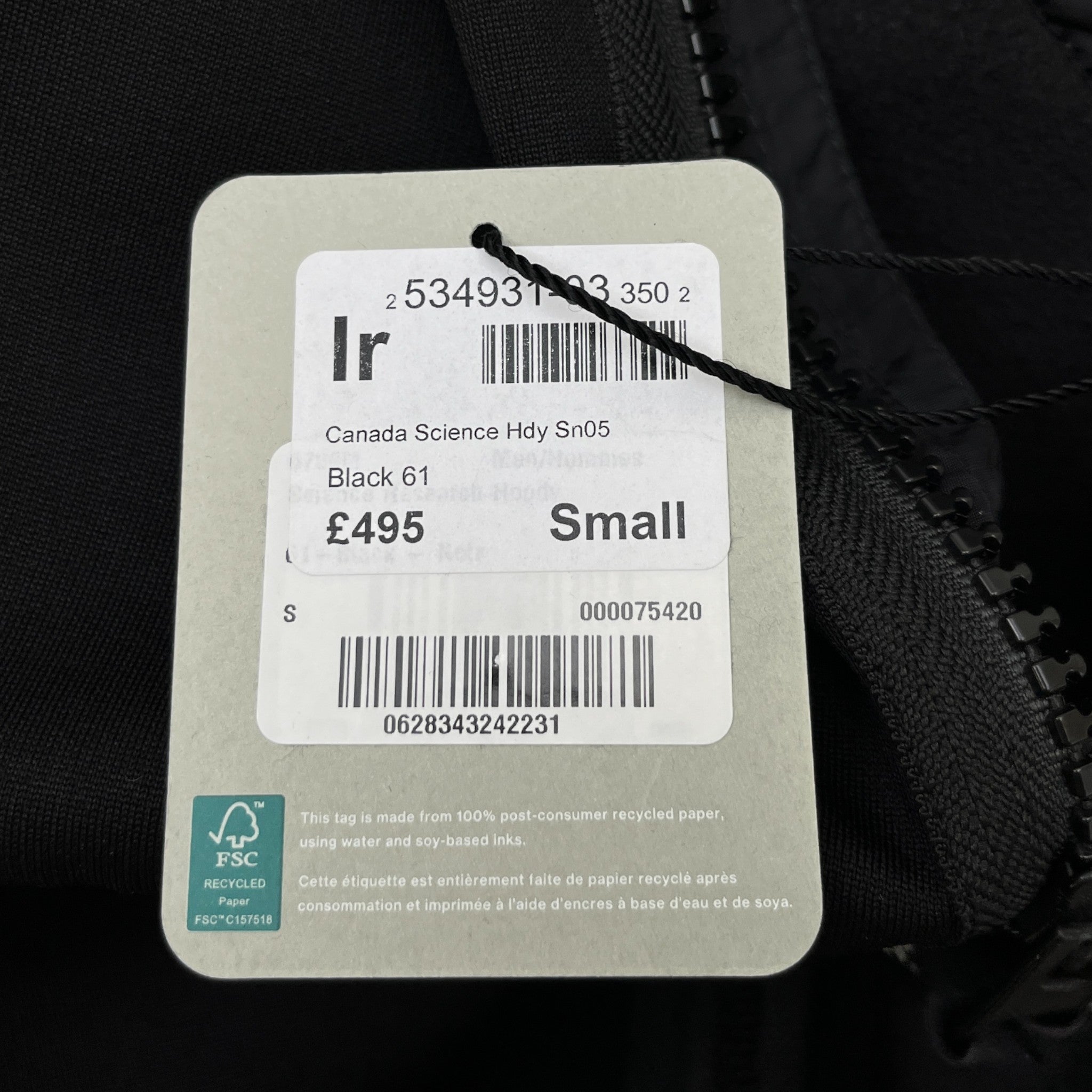 Men's Science Research Hoodie Black Size S