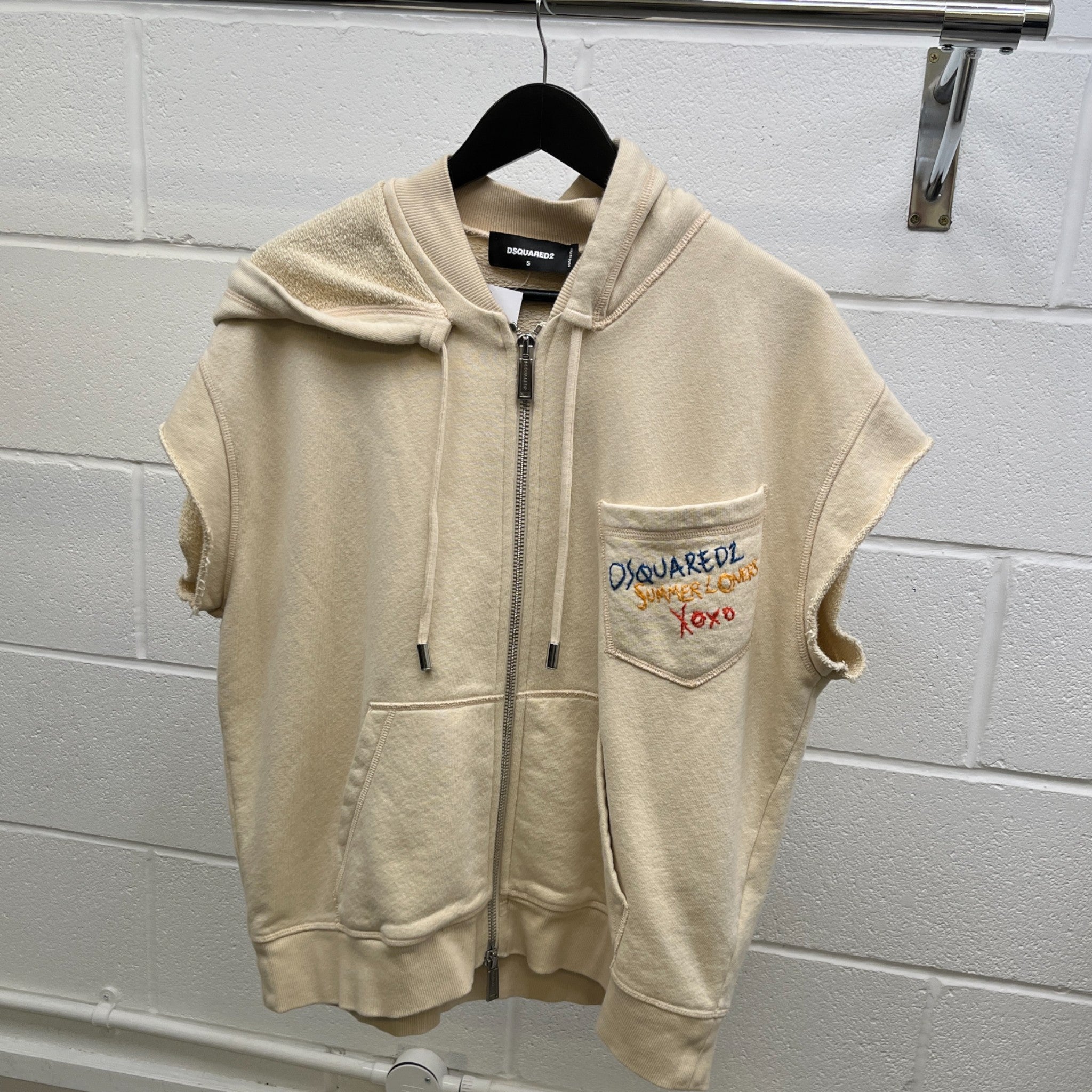 Men's Natural Adriana Fit Hoodie Beige Size S