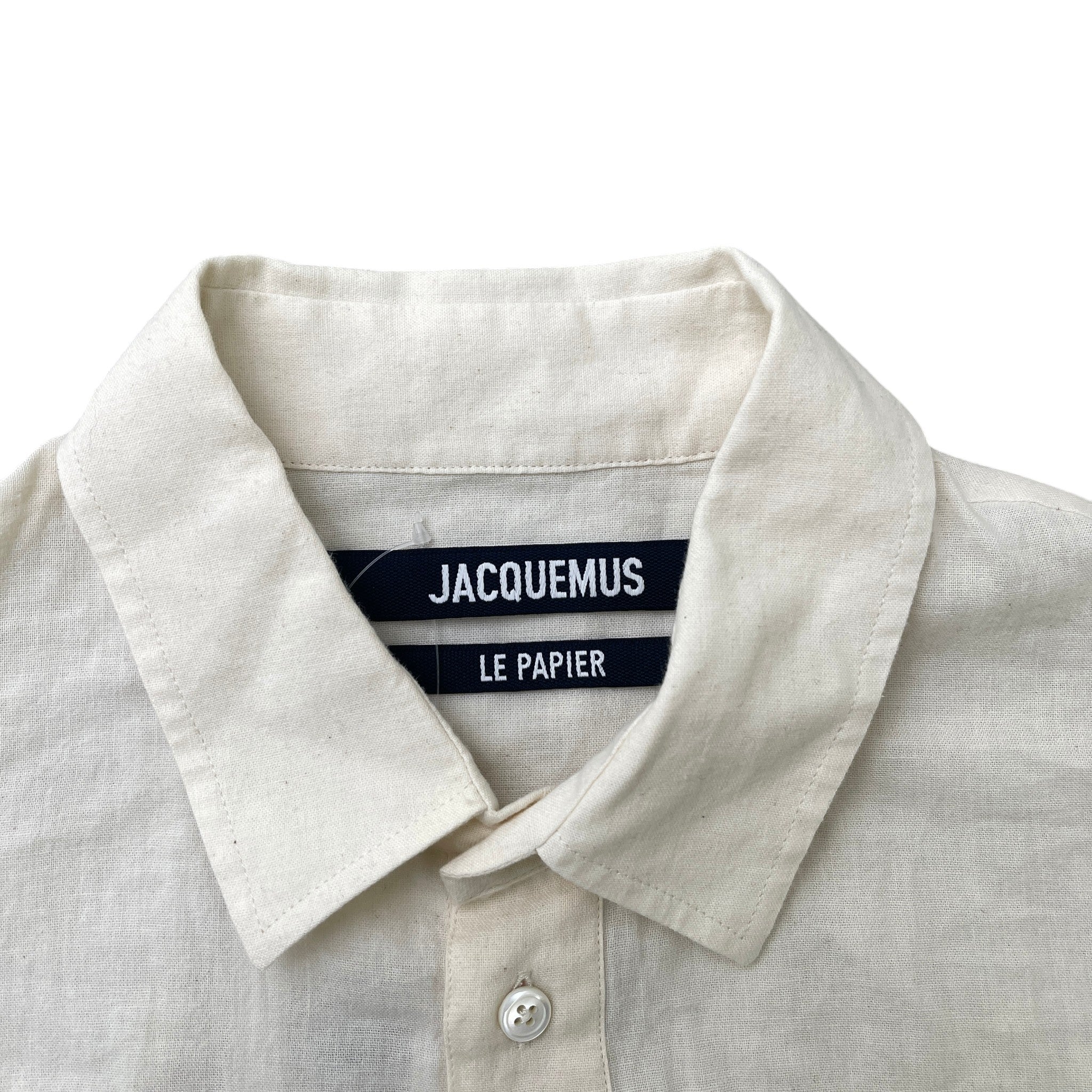 Men's Le Papier Short Sleeve Shirt Beige Size IT 48 / UK M