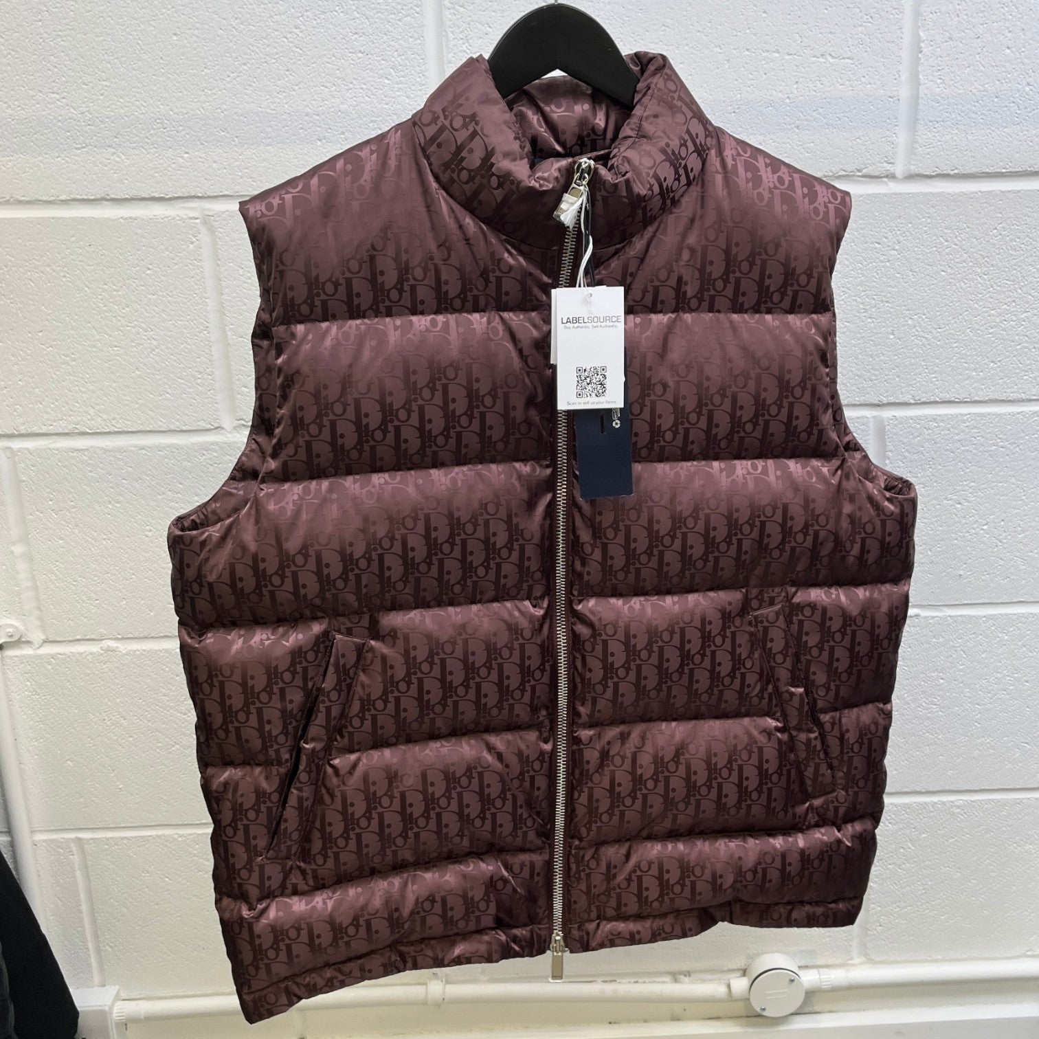 Men's Oblique Gilet Burgundy Size IT 54 / XXL