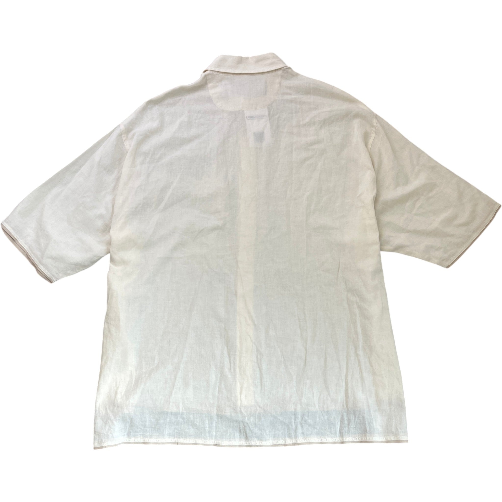 Men's Le Papier Short Sleeve Shirt Beige Size IT 48 / UK M