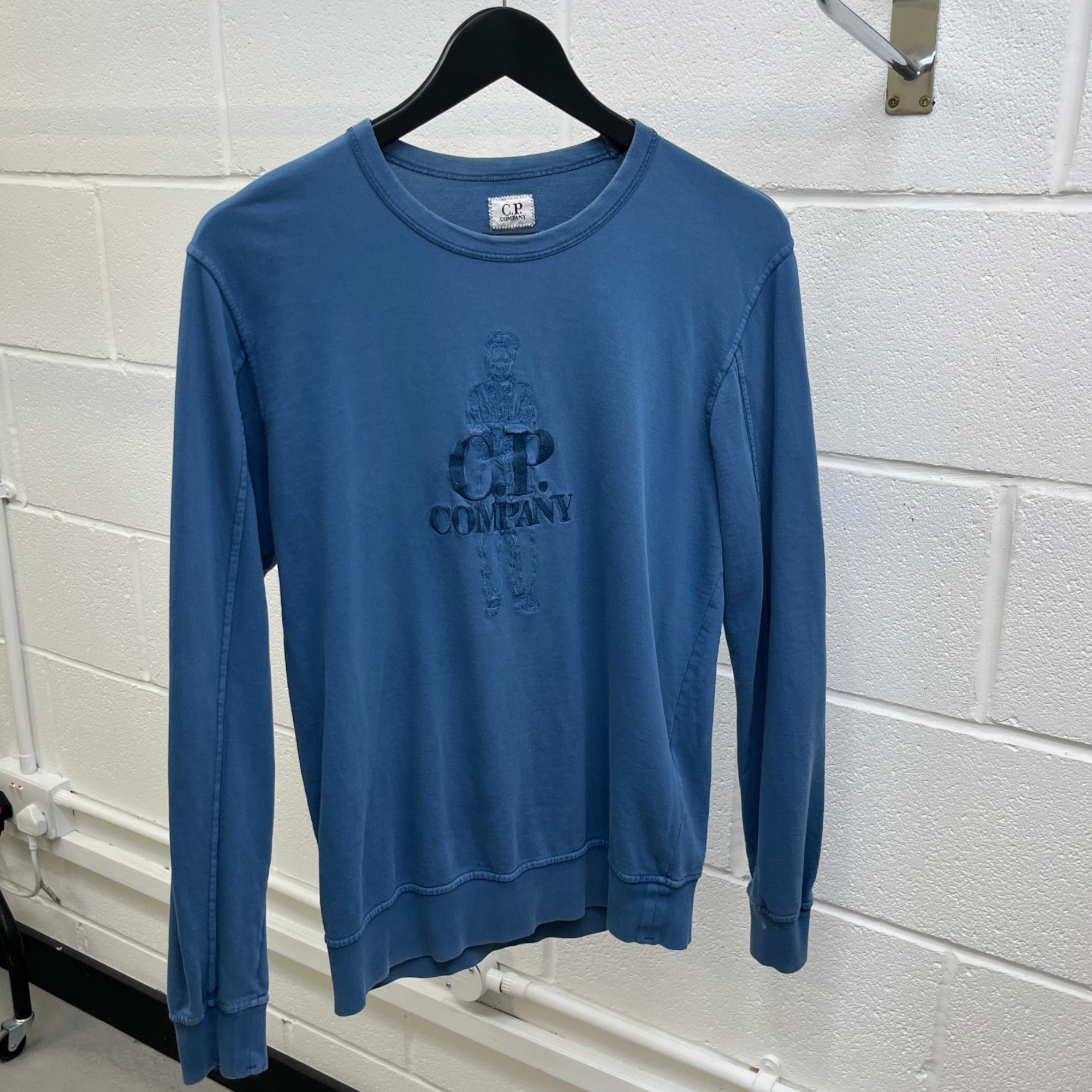 Men's Embroidered Logo Sweatshirt Blue Size S