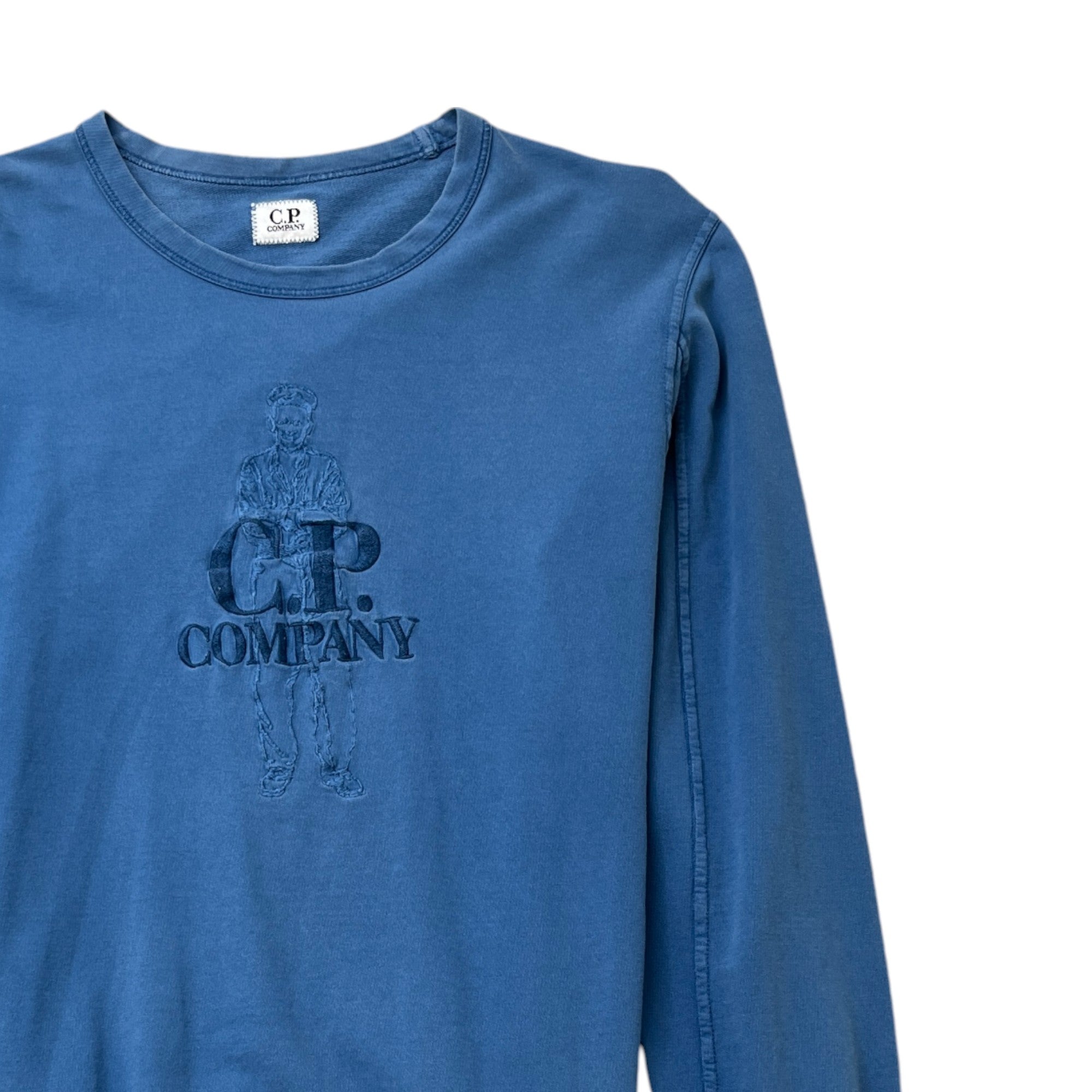 Men's Embroidered Logo Sweatshirt Blue Size S