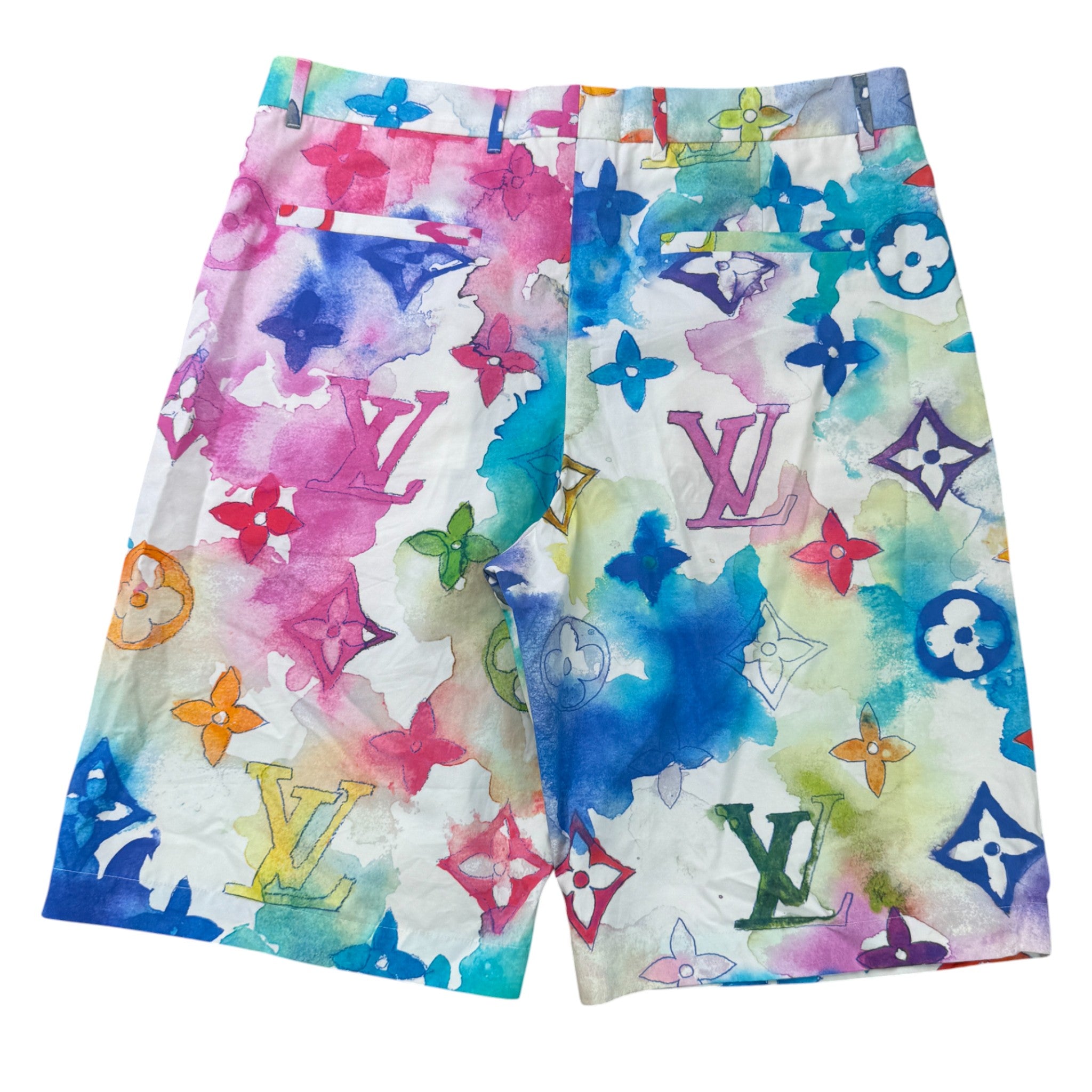 Men's Watercolor Monogram Shorts Multi-Coloured Size IT 46 / UK 30