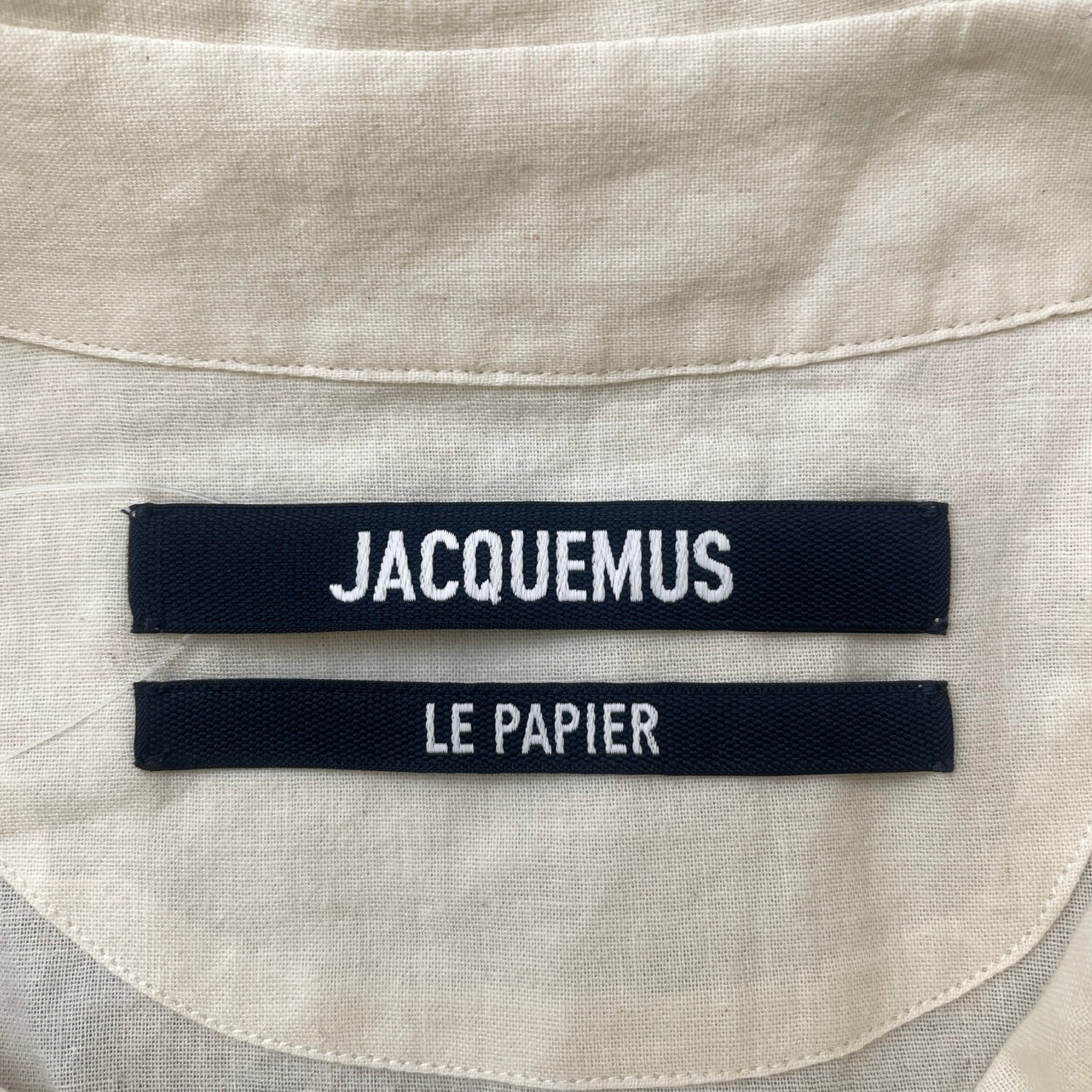 Men's Le Papier Short Sleeve Shirt Beige Size IT 48 / UK M