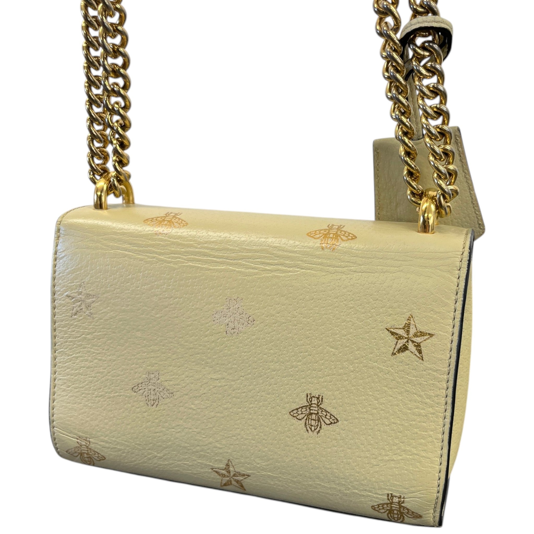 Women's Small Bee Star Padlock Bag Cream
