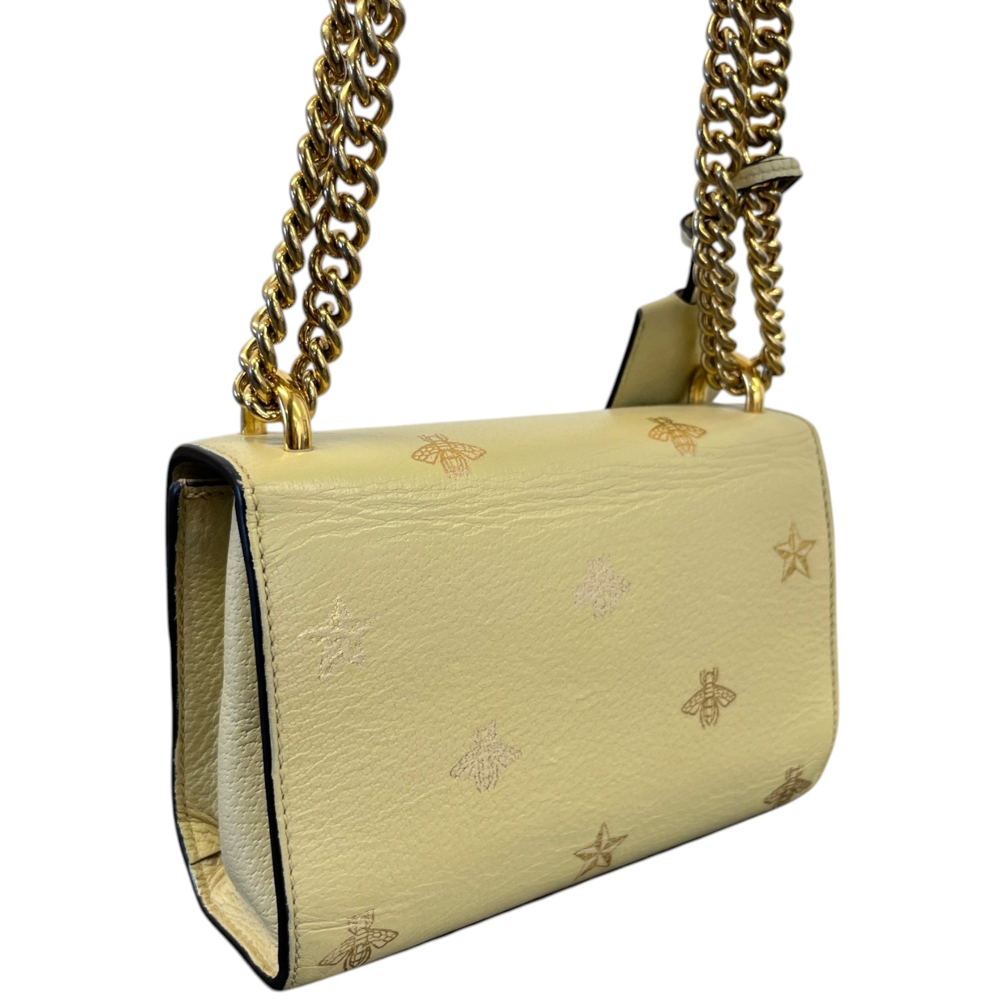Women's Small Bee Star Padlock Bag Cream