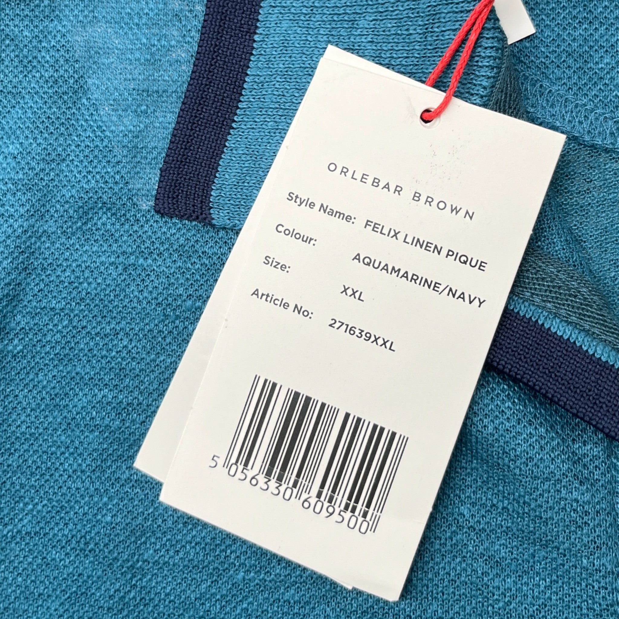 Men's Tag Logo Polo Shirt Blue Size XXL