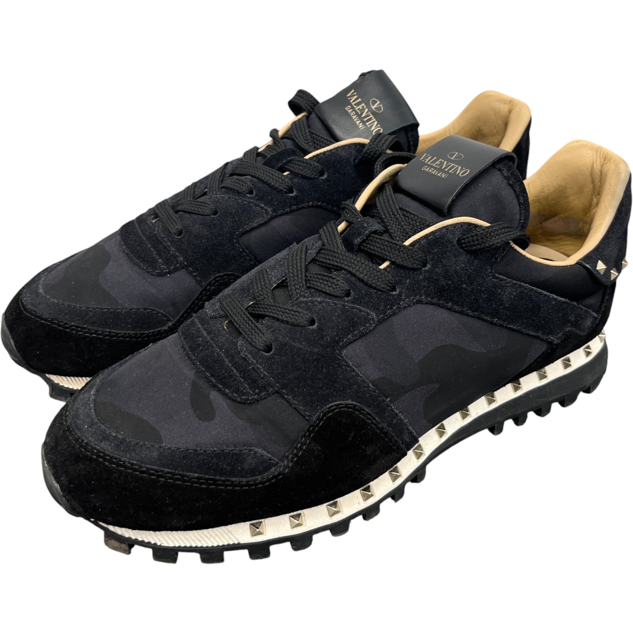 Men's Rockstud Camouflage Low Trainers Black Size EU 41 / UK 7