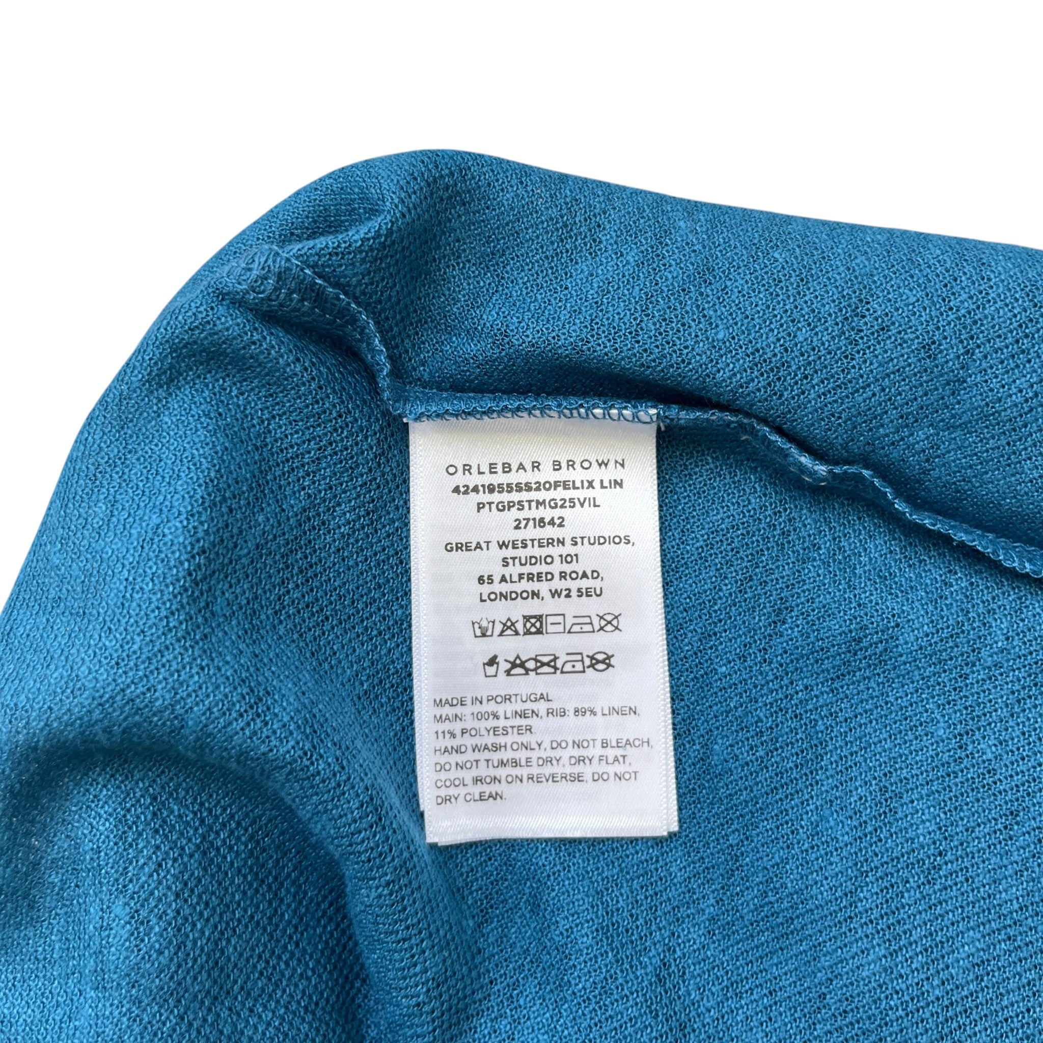 Men's Tag Logo Polo Shirt Blue Size XXL