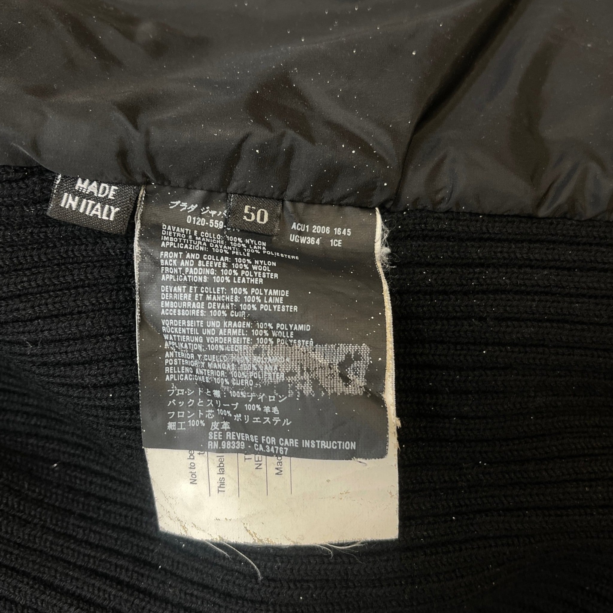 Men's Triangle Logo Jacket Black Size IT 50 / L
