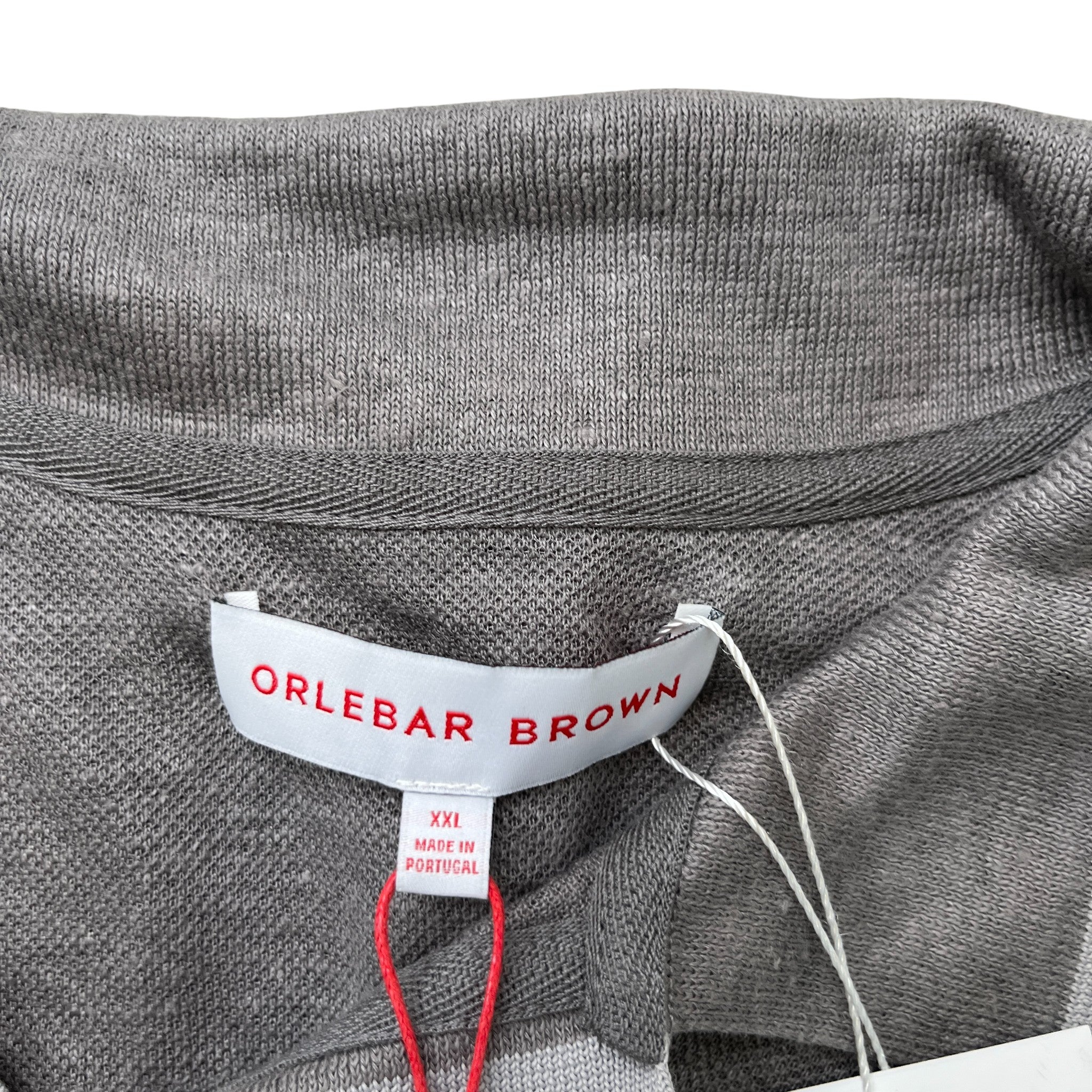 Men's Tag Logo Polo Shirt Grey Size XXL