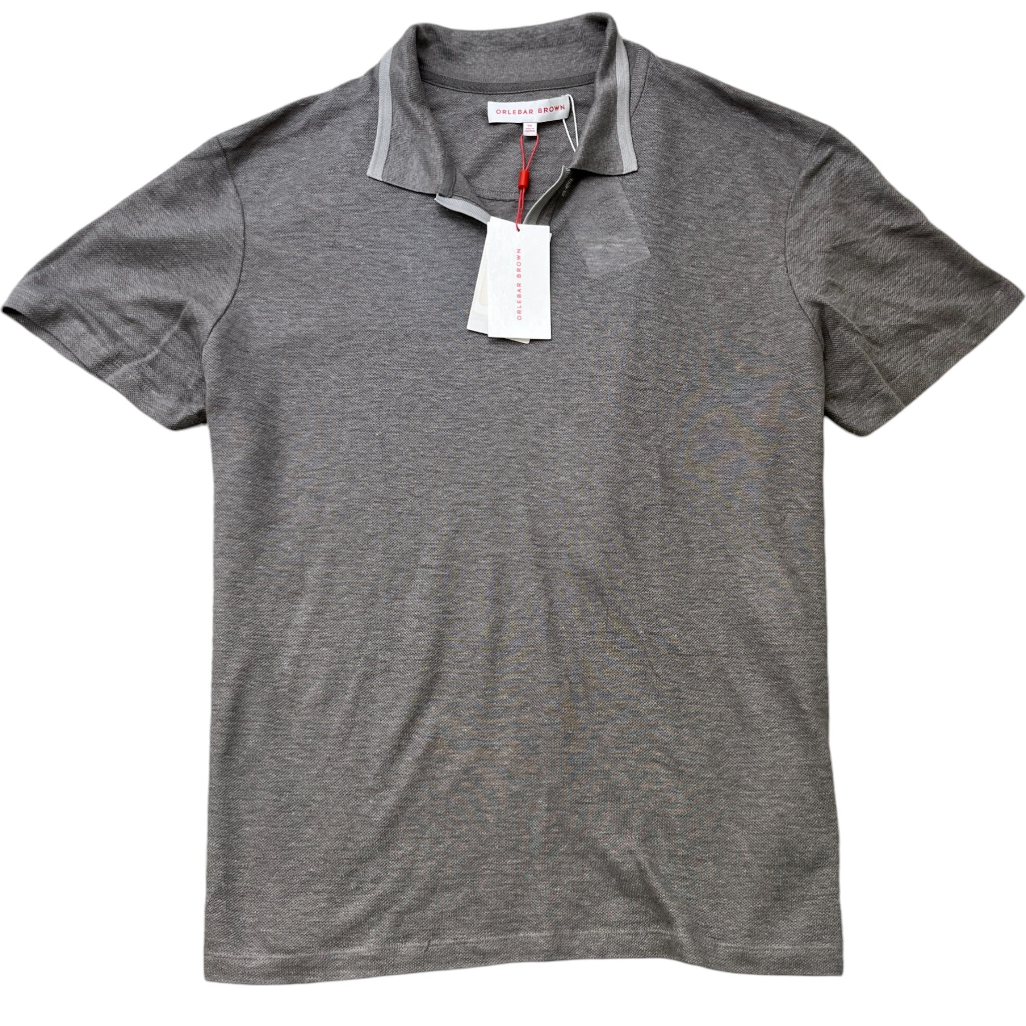 Men's Tag Logo Polo Shirt Grey Size XXL