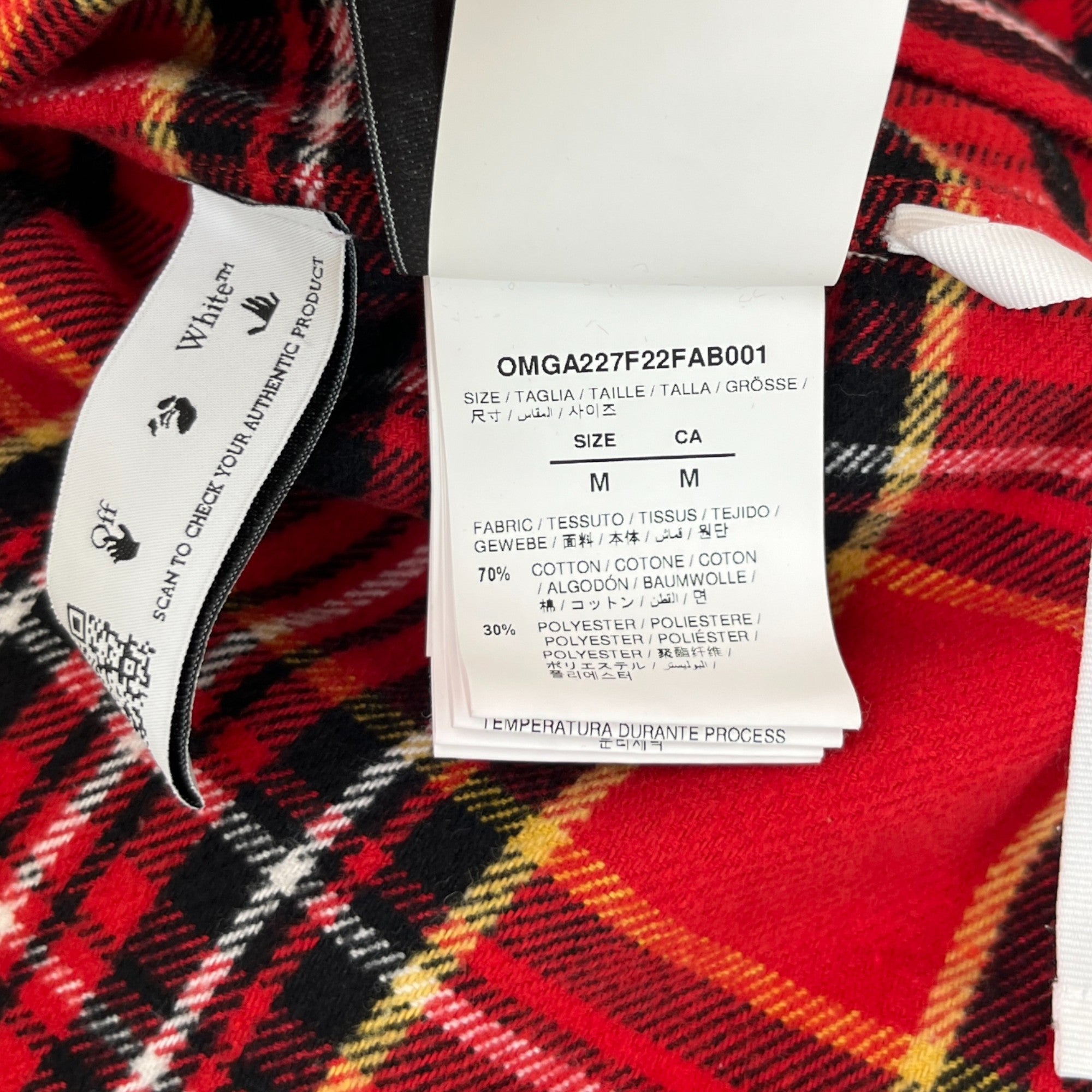 Men's Skate Tartan OverShirt Red Size M