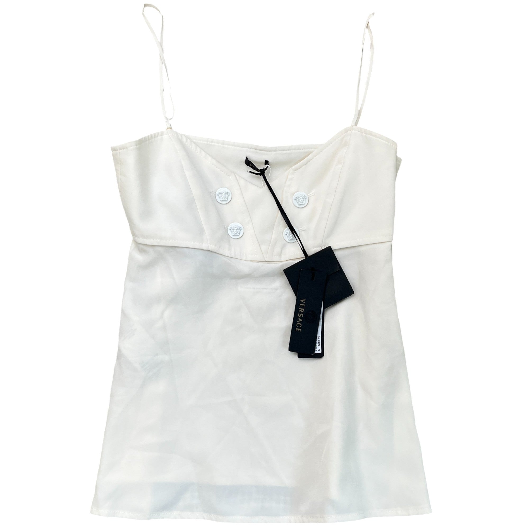 Women's Silk Slip Top White Size S
