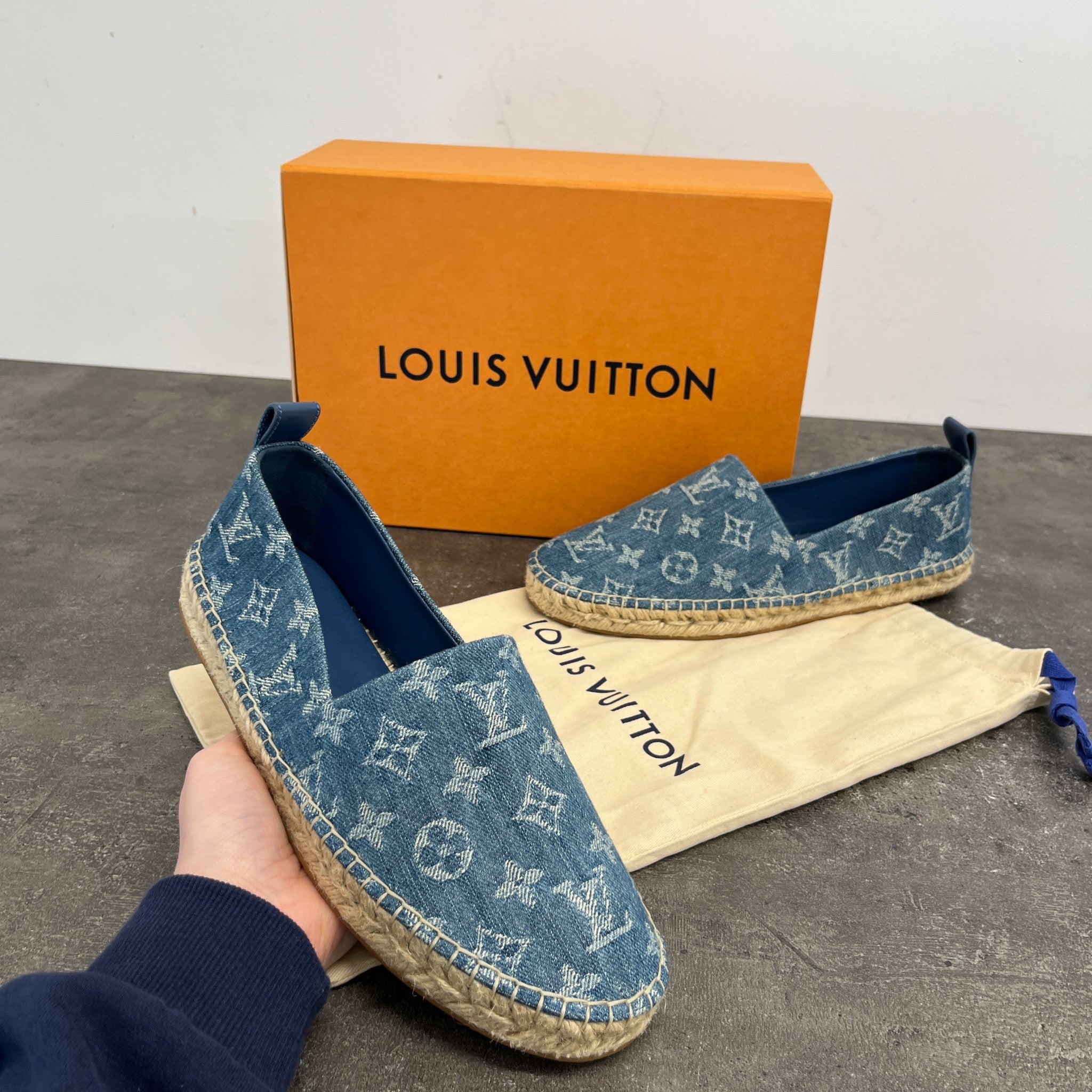 Women's Monogram Denim Espadrilles Blue Size EU 37.5 / UK 4.5