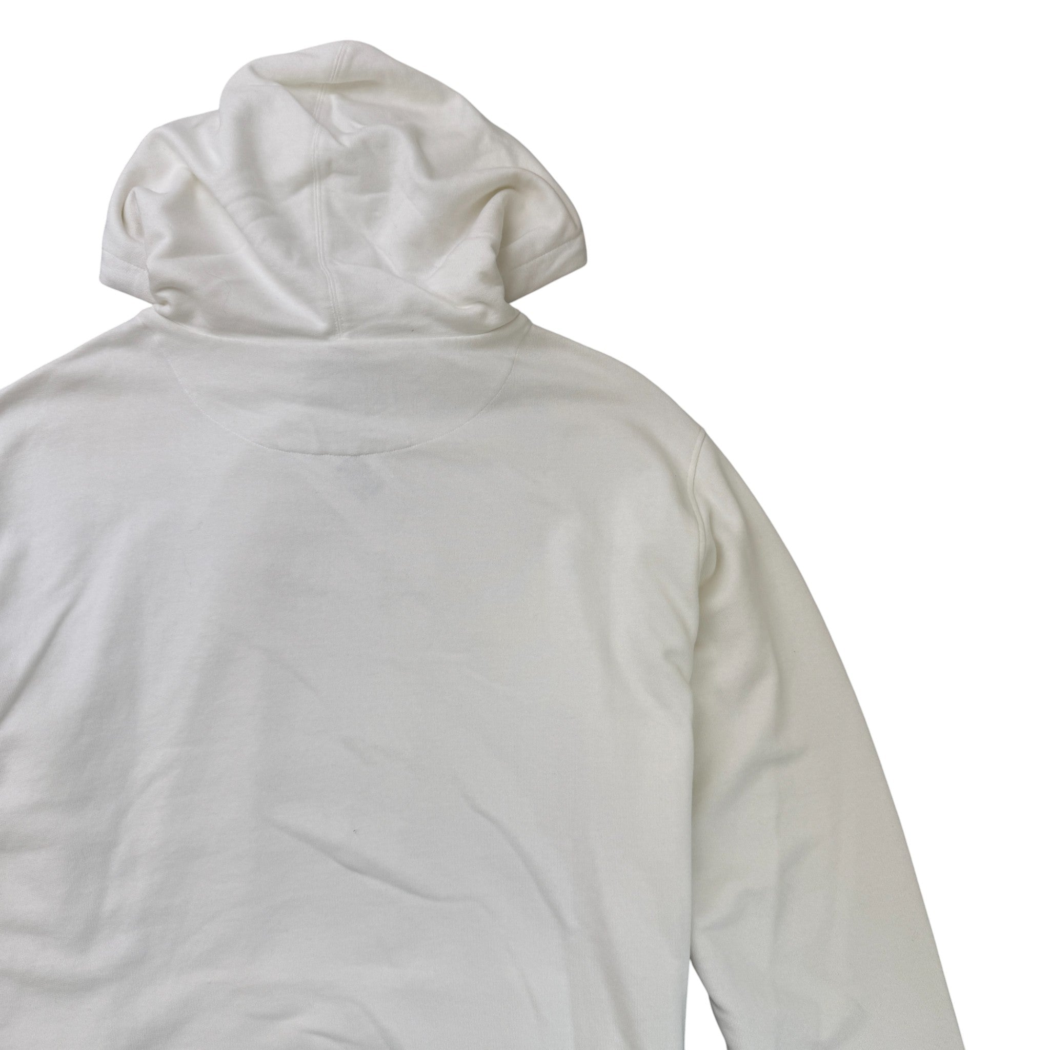 Men's Embossed Logo Hoodie White Size M