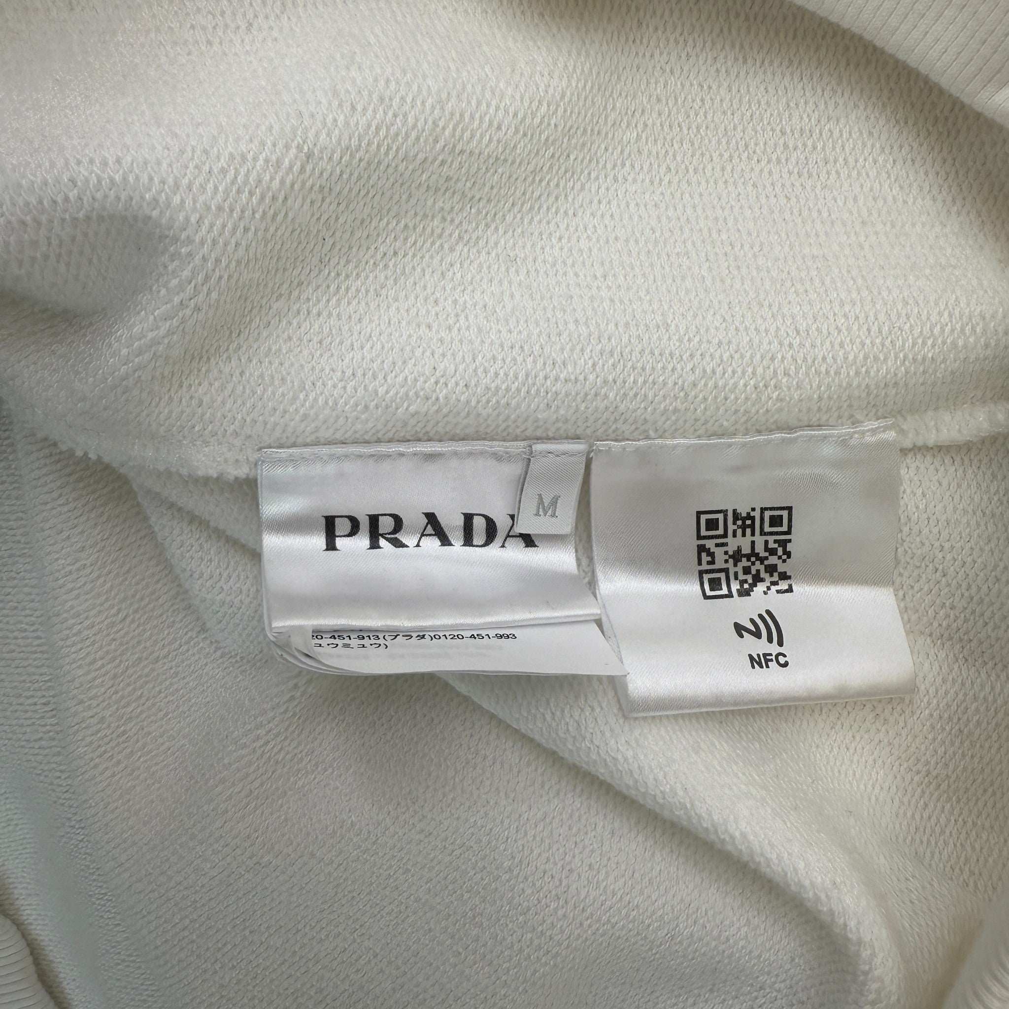 Men's Embossed Logo Hoodie White Size M