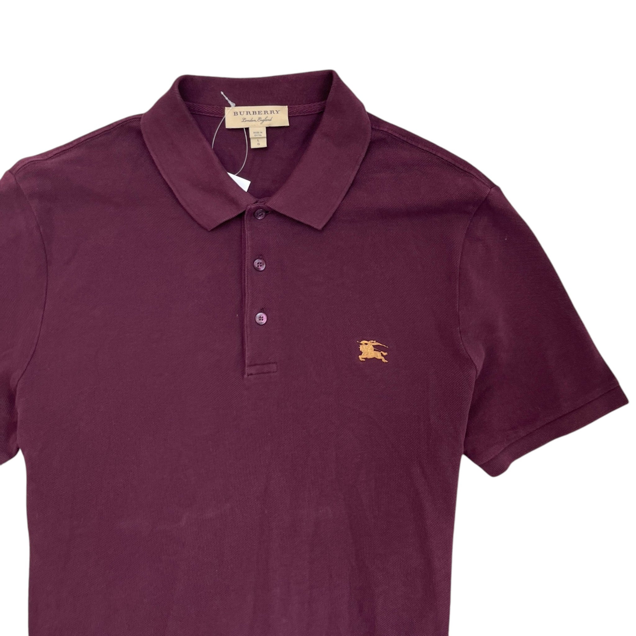 Men's Collar Logo Polo Shirt White Size L