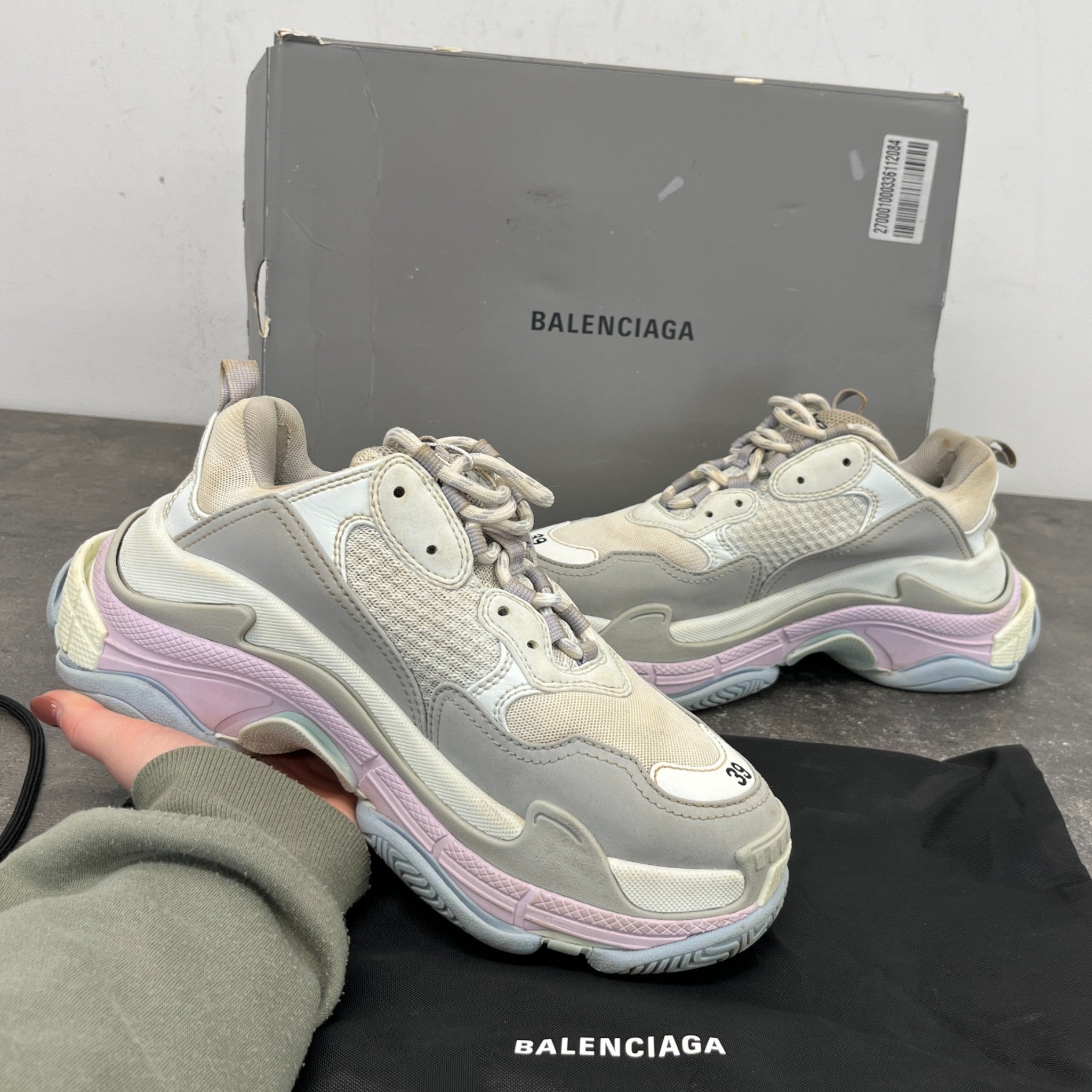 Women's Triple S Low Trainers Grey Size EU 39 / UK 6