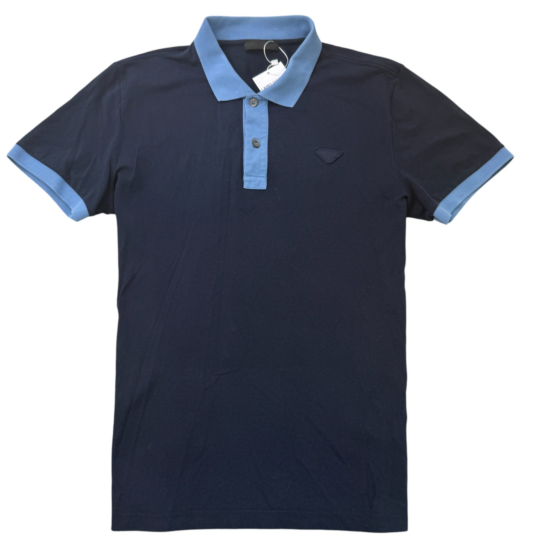 Men's Triangle Patch Polo Shirt Navy Size L