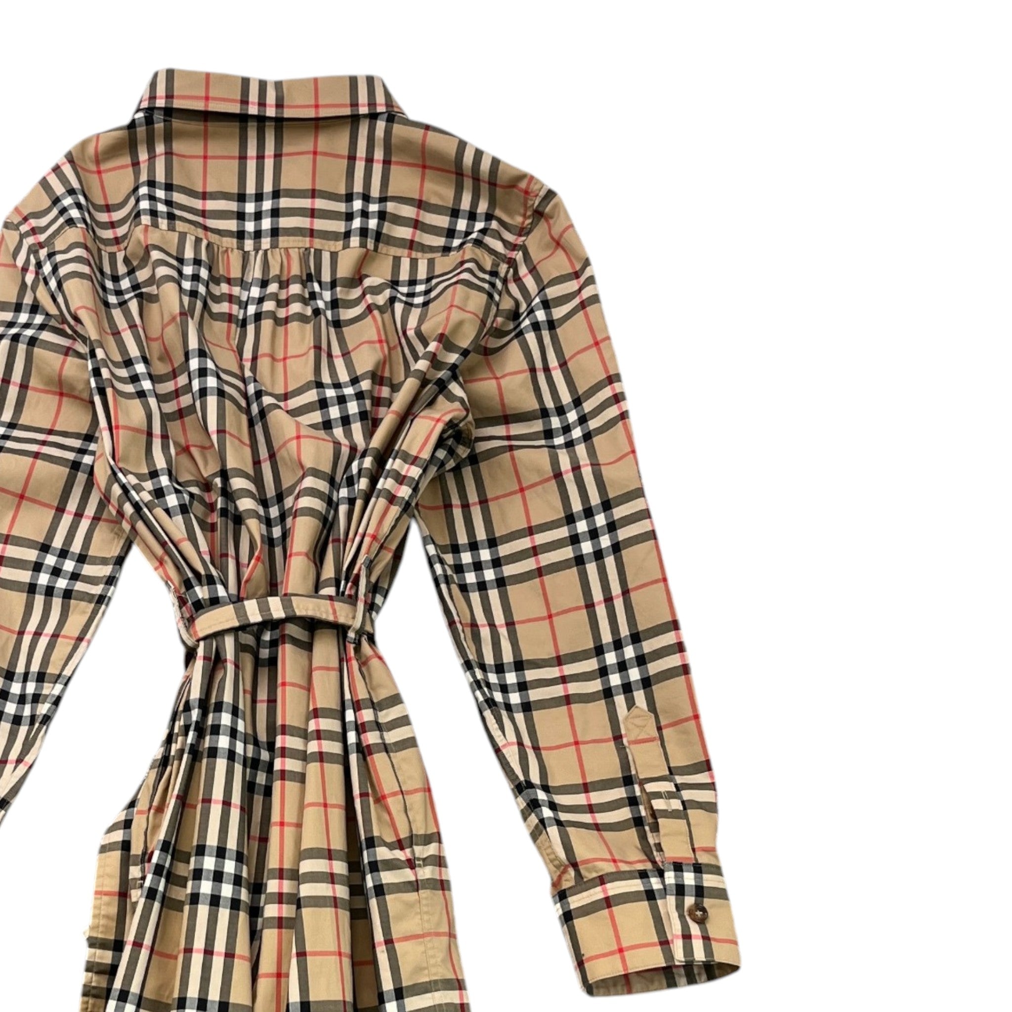 Women's Vintage Check Dress Top Beige Size L