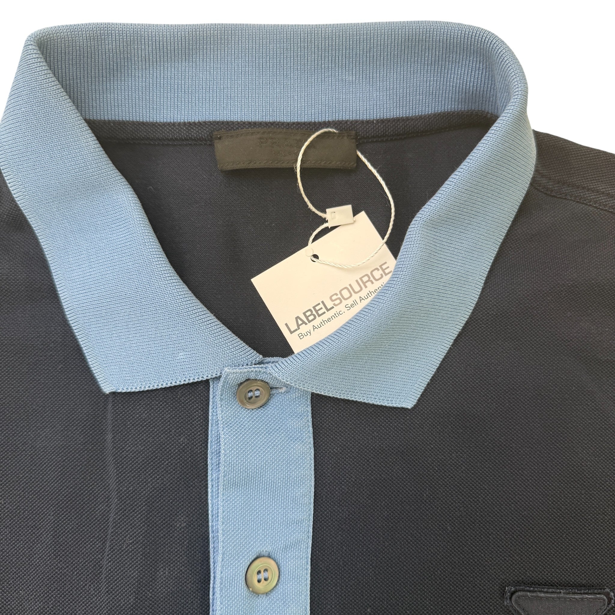 Men's Triangle Patch Polo Shirt Navy Size L