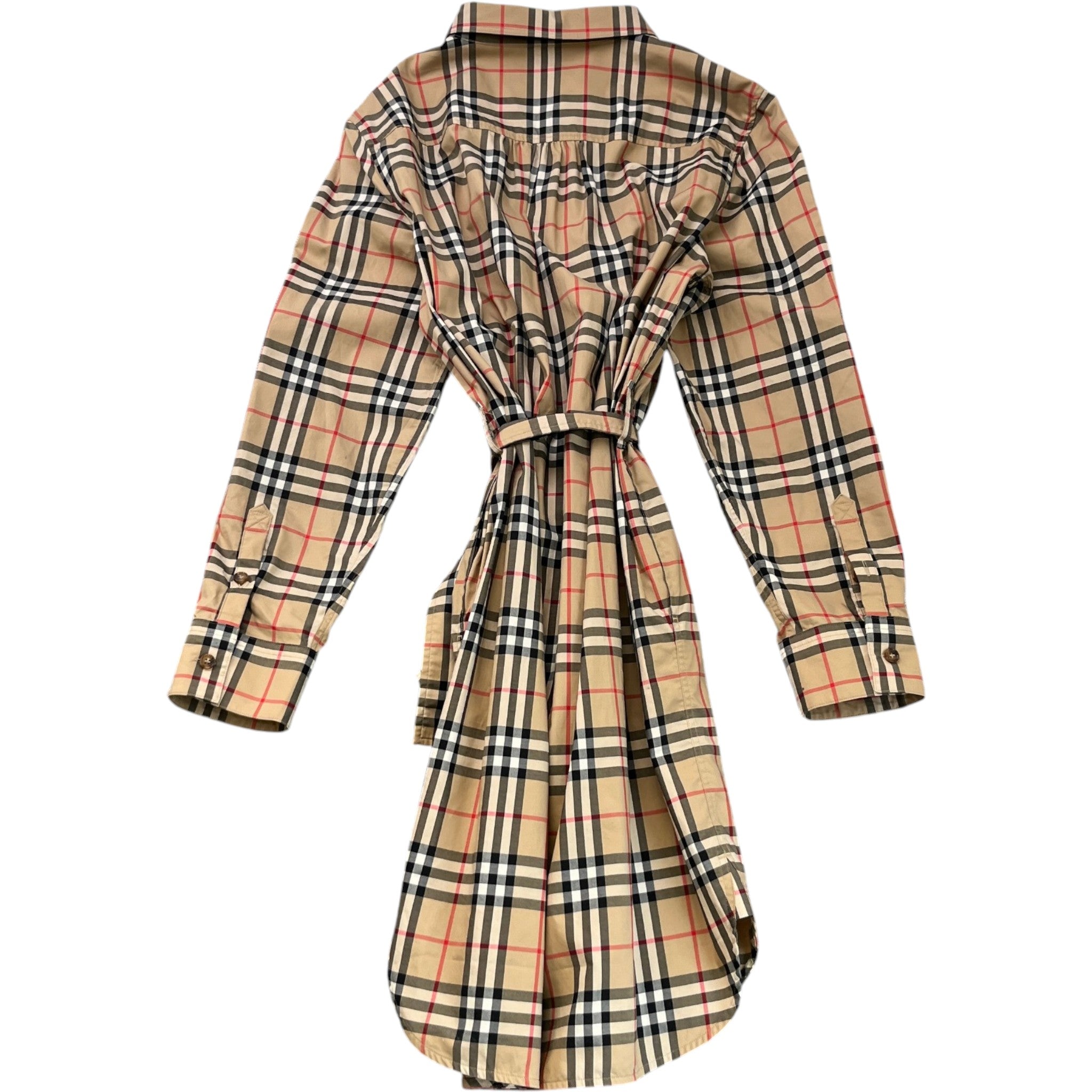 Women's Vintage Check Dress Top Beige Size L