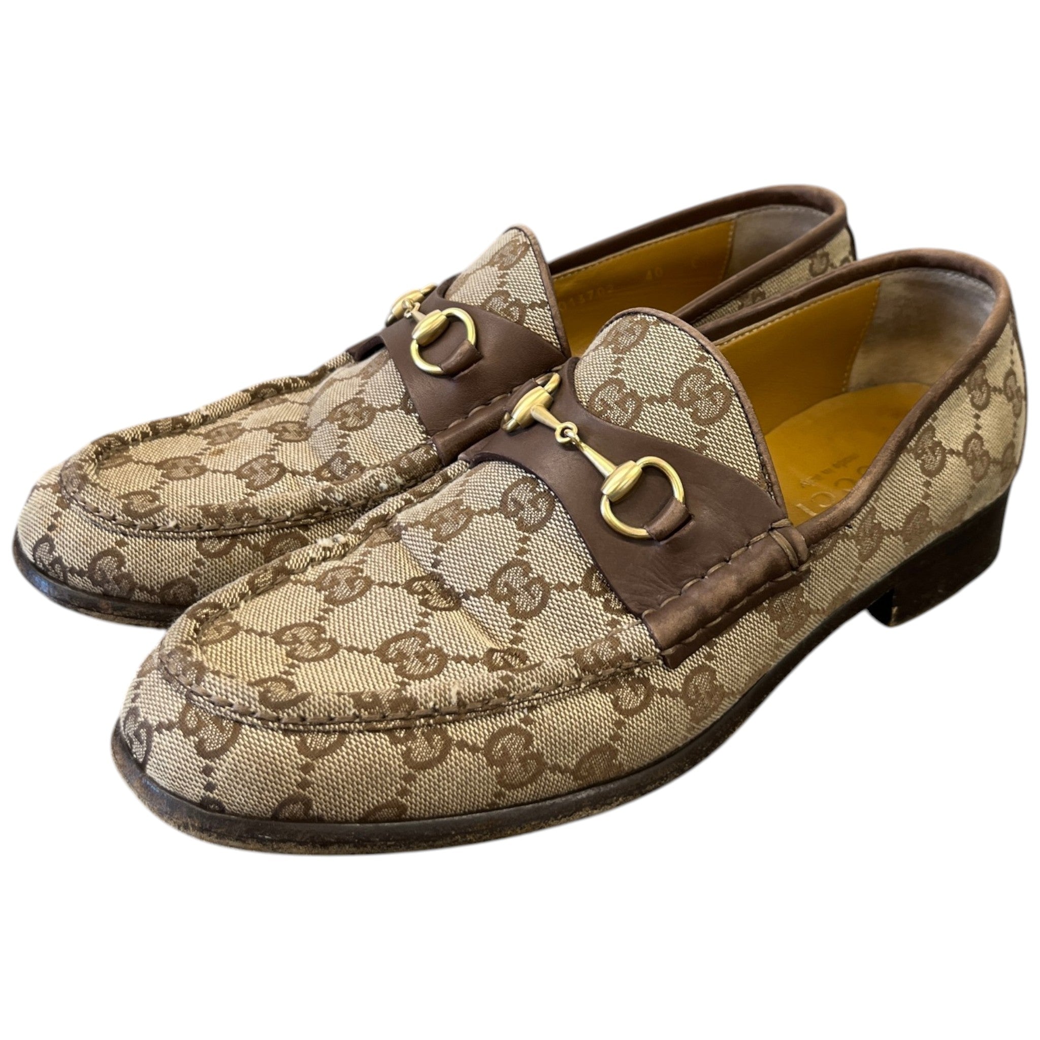 Men's Gg Supreme Jordaan Loafers Beige Size EU 40 / UK 6