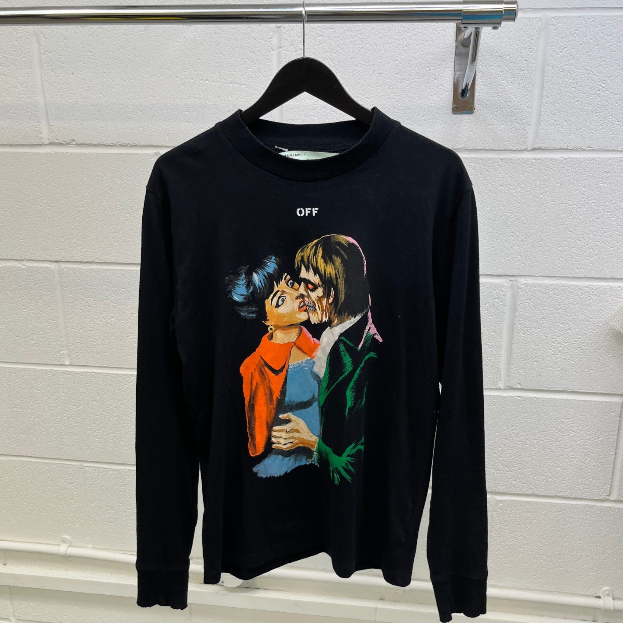 Men's The Kisss Long Sleeve T-Shirt Black Size M