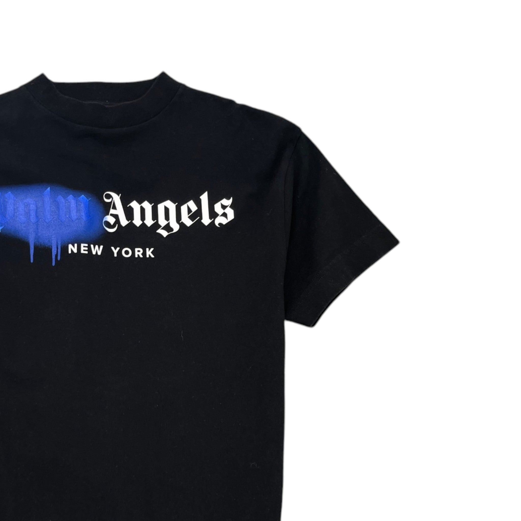Men's Sprayed New York Logo T-Shirt Black Size XXS