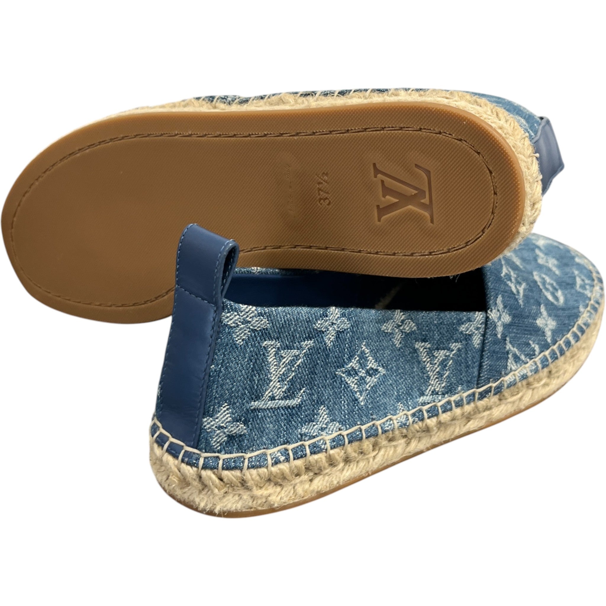 Women's Monogram Denim Espadrilles Blue Size EU 37.5 / UK 4.5