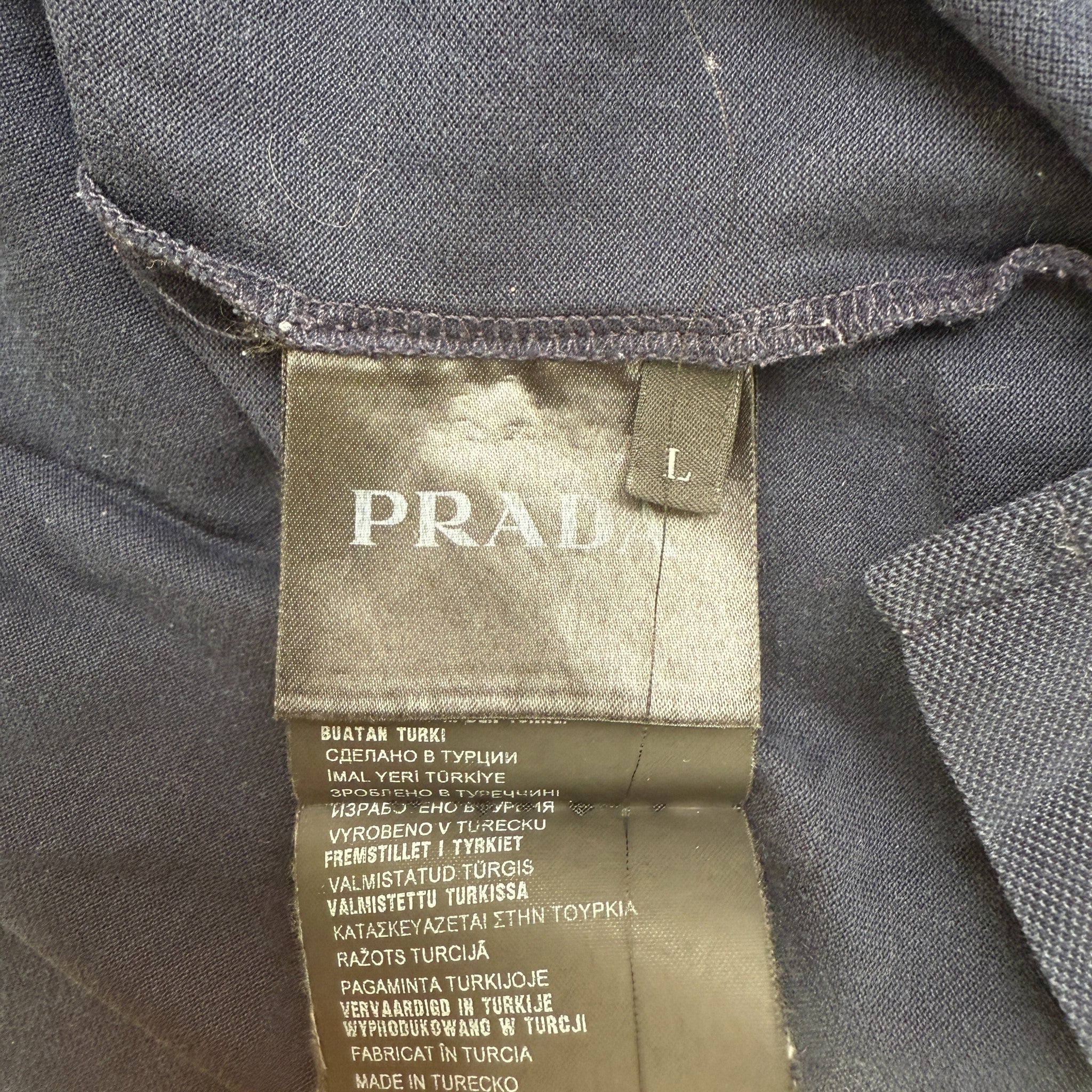 Men's Triangle Patch Polo Shirt Navy Size L