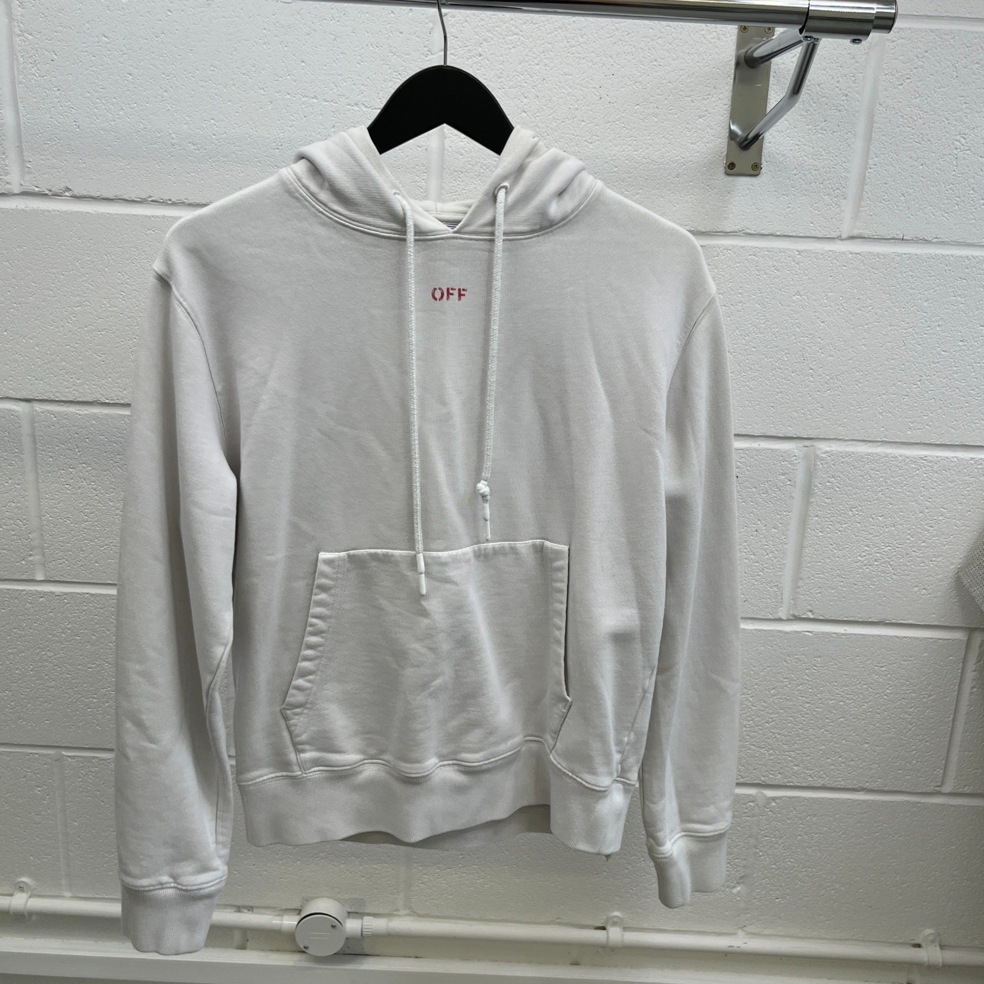 Men's Arrow Logo Hoodie White Size M
